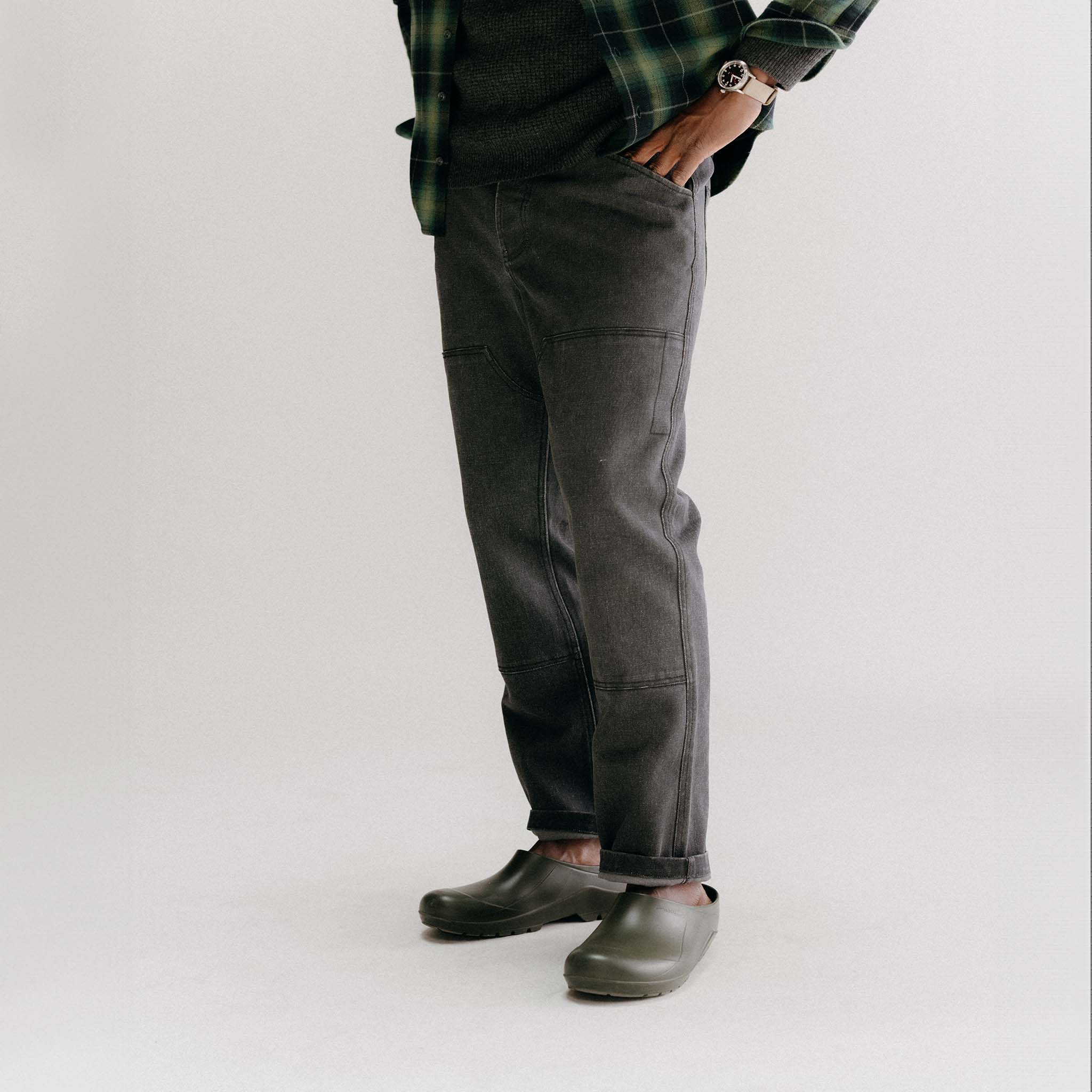 The Chore Pant in Coal Chipped Canvas | Modern Menswear by yycbvcnbmmnbm
