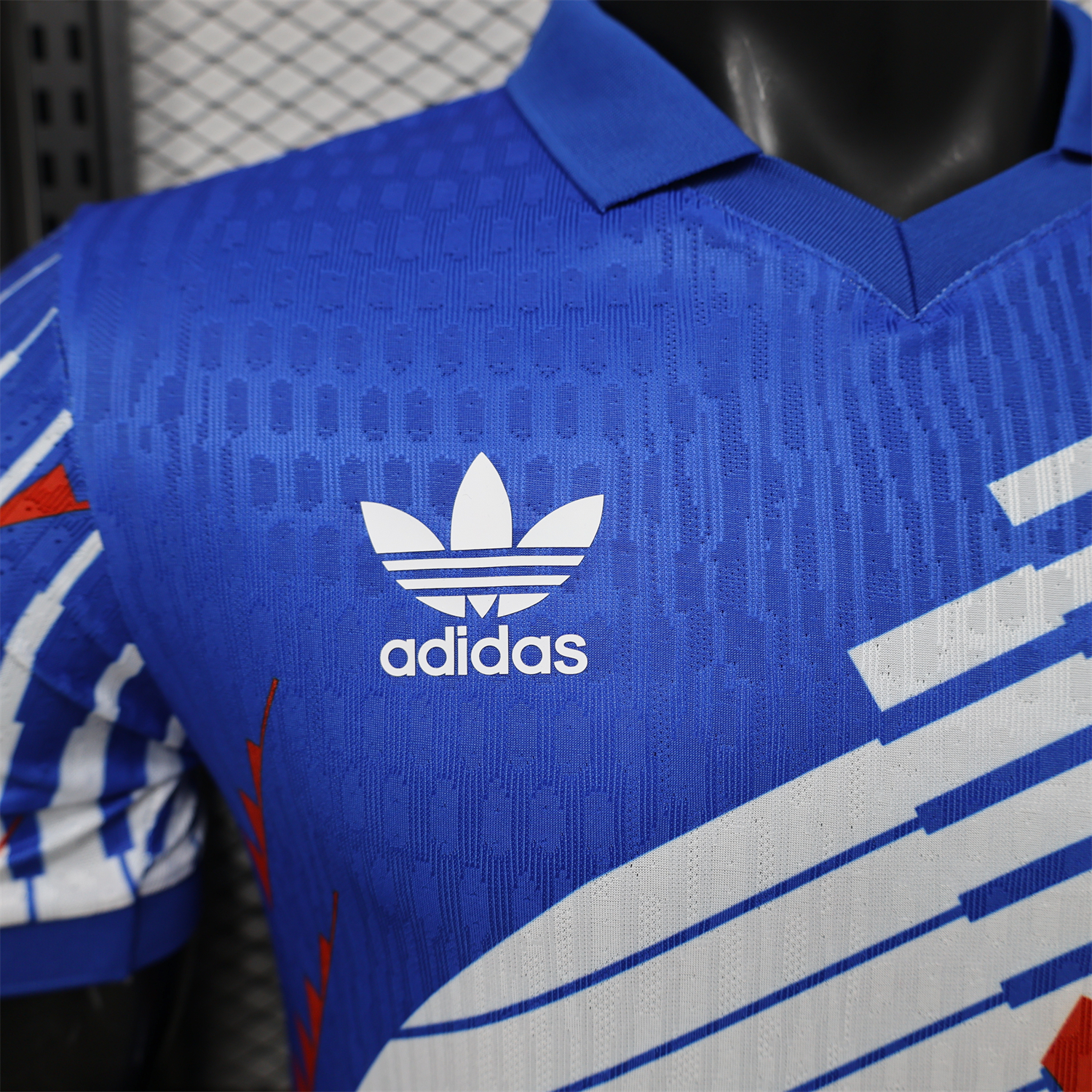 AlphaJersey-Japan 2026 Red-White Stripes Blue Special Jersey - Player Version