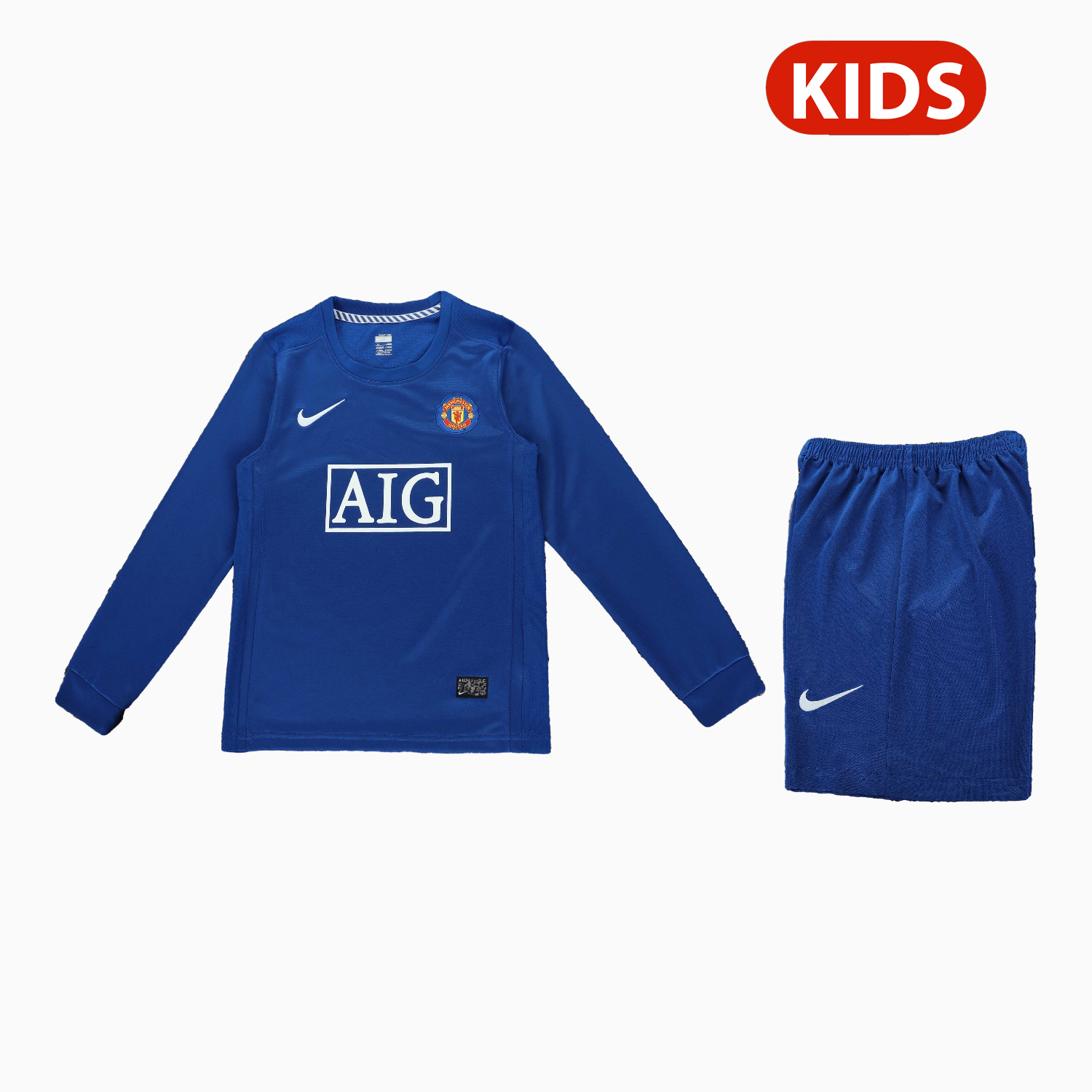 AlphaJersey-Retro Manchester United 2008-09 Third Long Sleeves Kids Kit