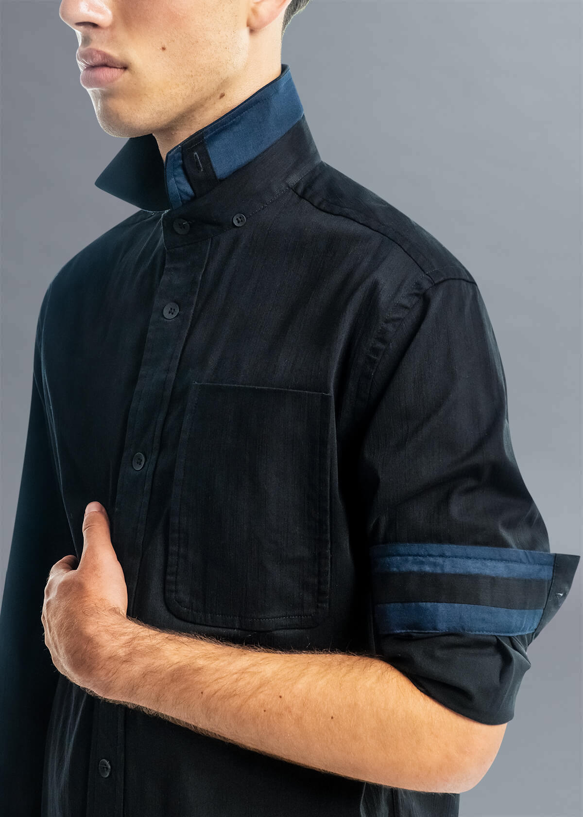 Black Ring Spun Shirt | Modern Menswear by yycbvcnbmmnbm