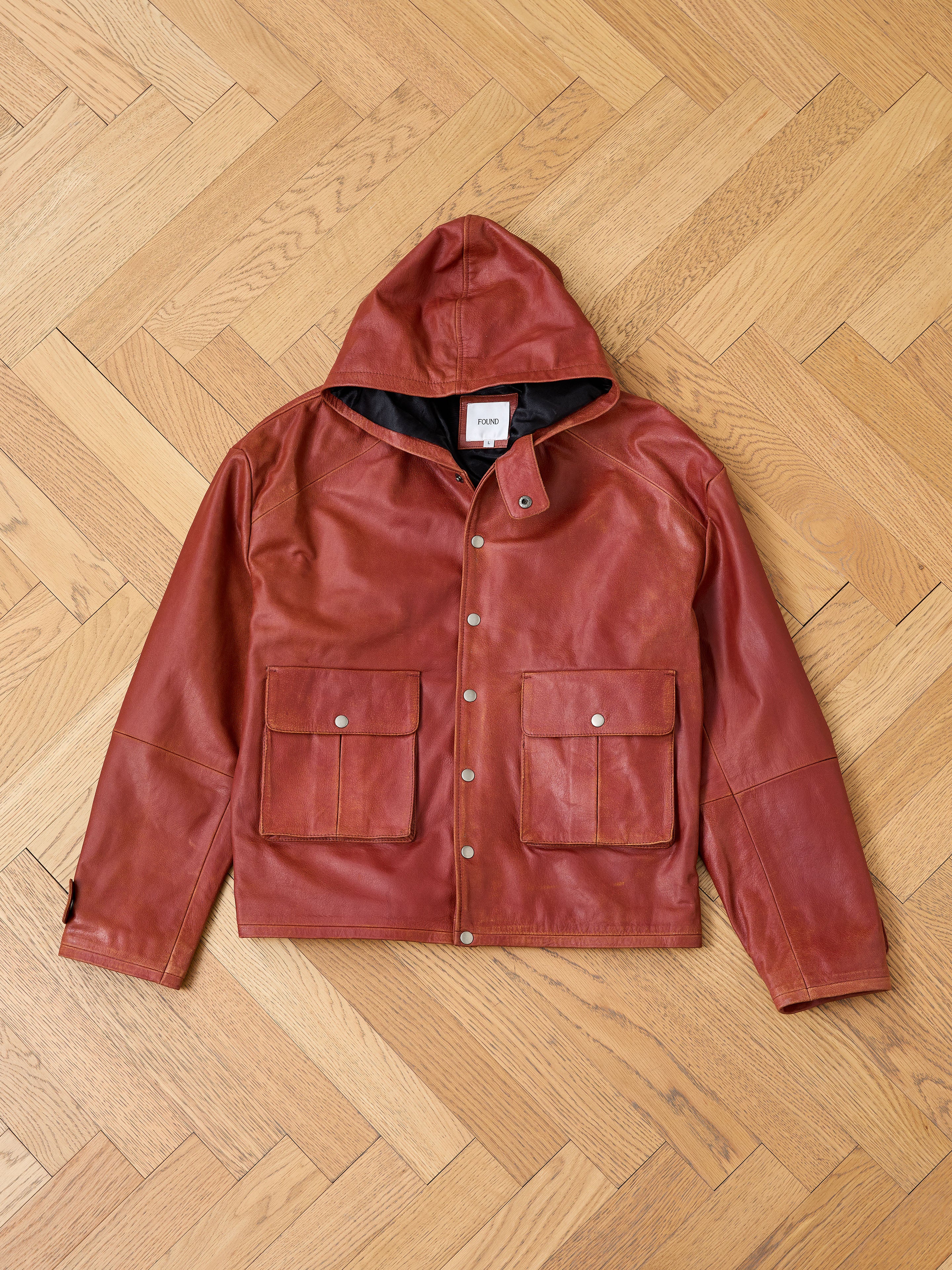Distressed Leather Pocket Hoodie | Modern Menswear by yycbvcnbmmnbm