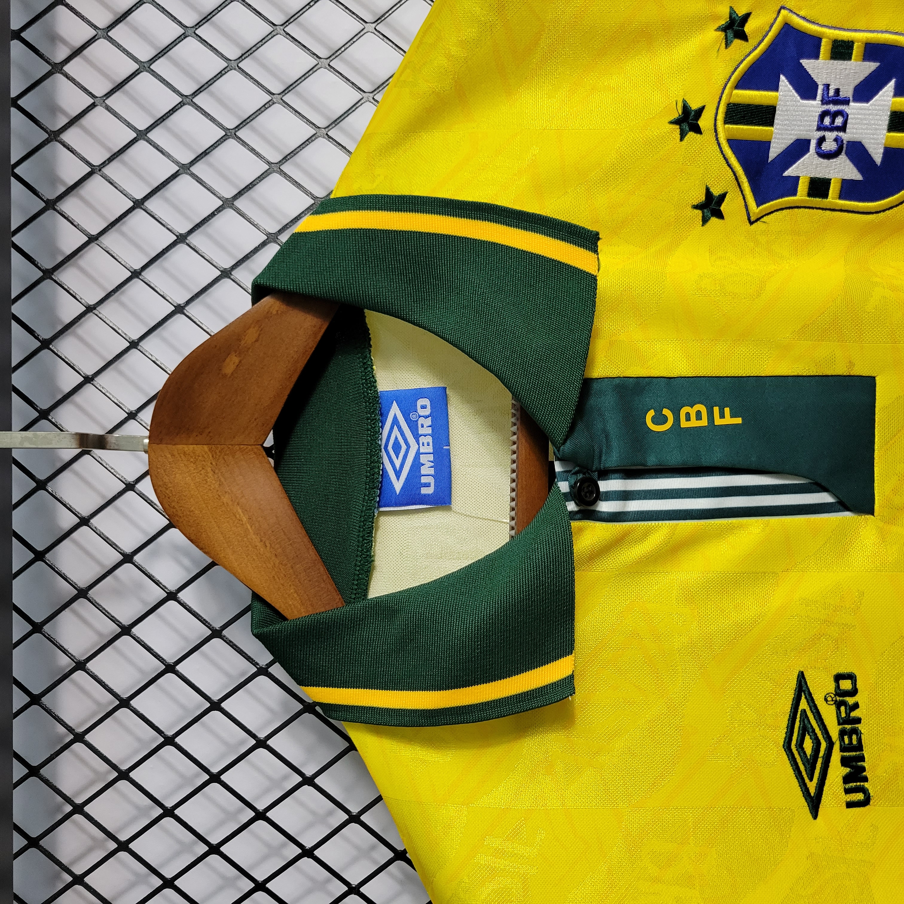 AlphaJersey-Retro Brazil 1991-93 Home Stadium Jersey