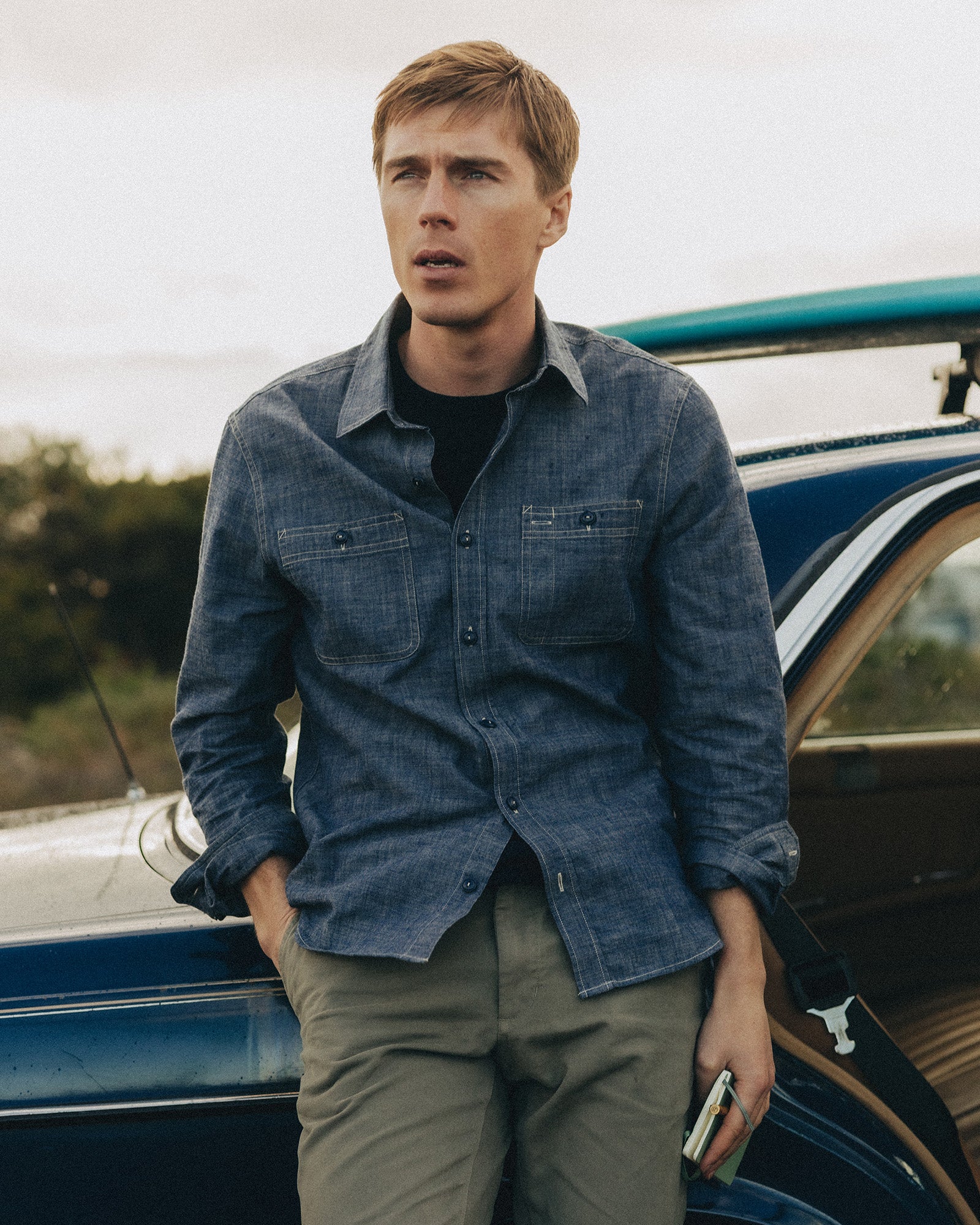 The Foundry Shirt in Rinsed Indigo Chambray | Modern Menswear by yycbvcnbmmnbm