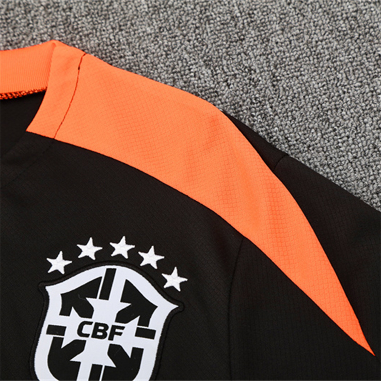 AlphaJersey-Brazil 25-26 Short-Sleeve Training Set - Black Top & Black Shorts
