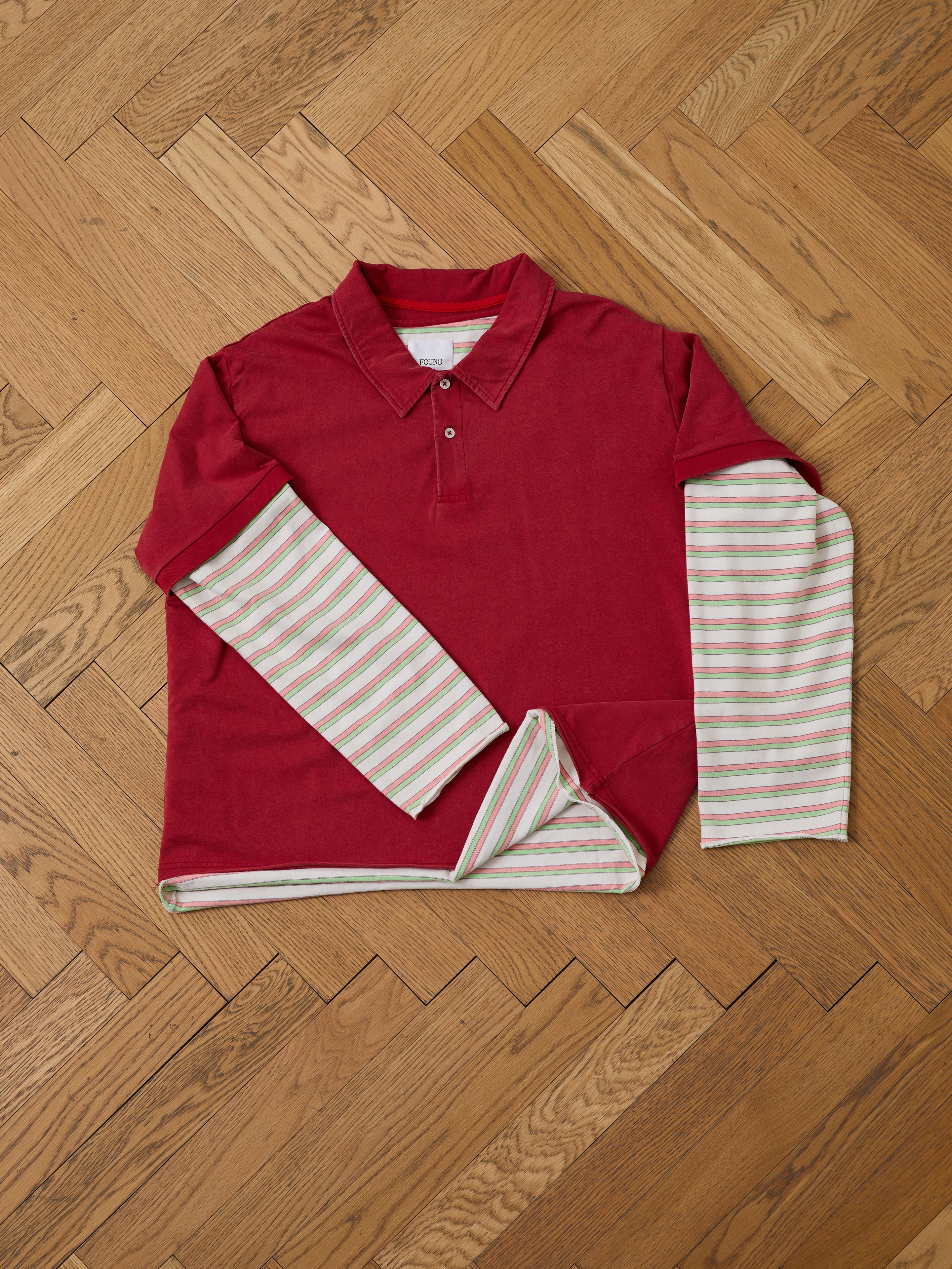 Double Layer Stripe Polo | Modern Menswear by yycbvcnbmmnbm