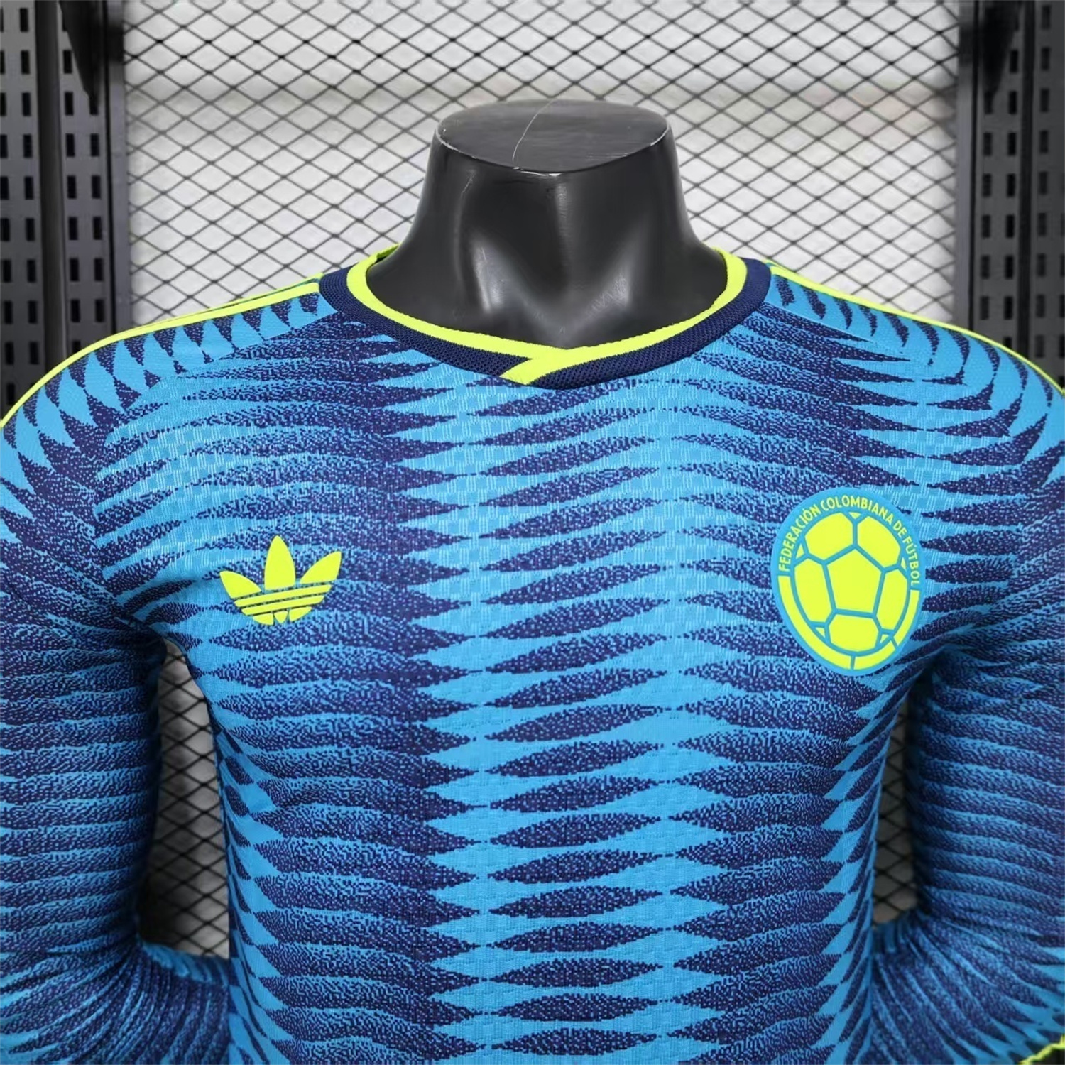 AlphaJersey-Colombia 2026 Away Blue Long Sleeves Jersey - Player Version