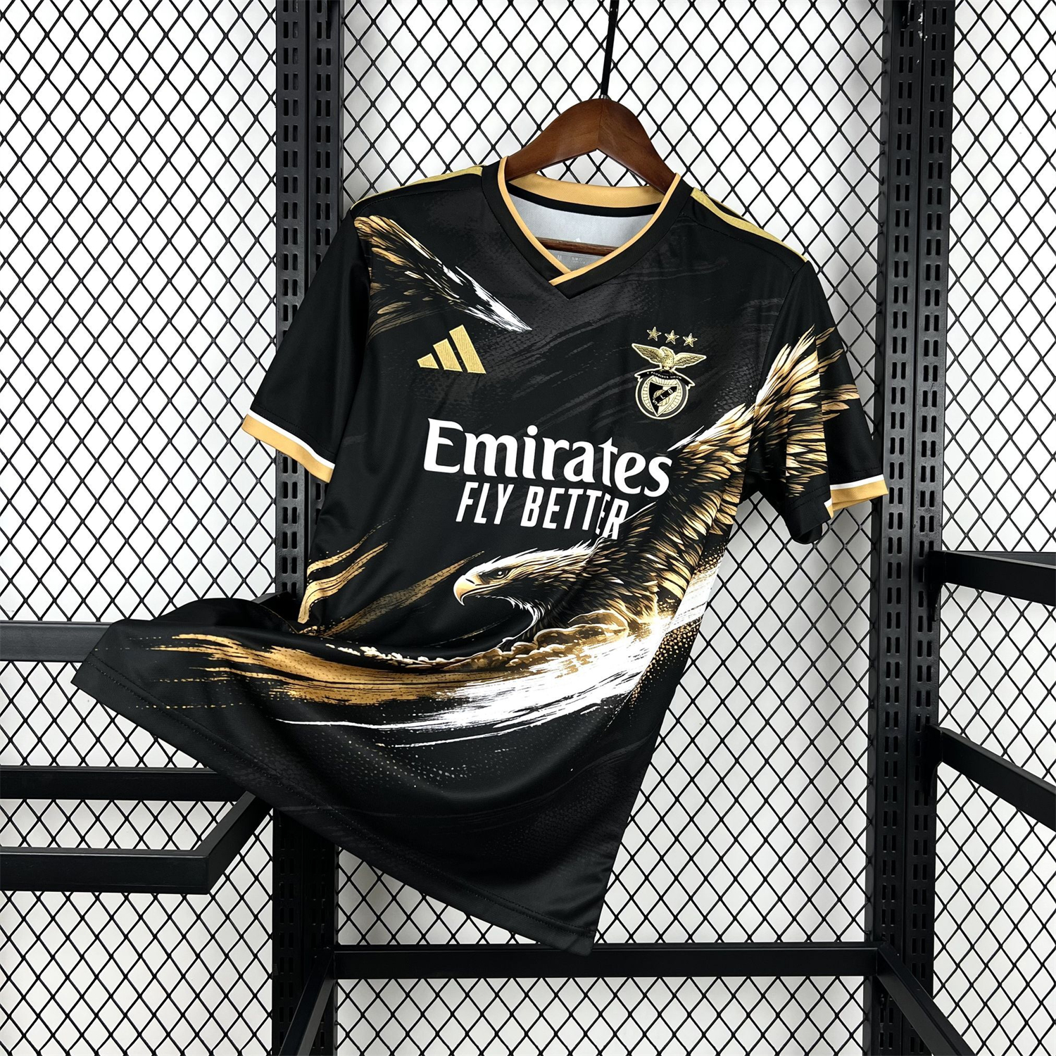 AlphaJersey-Benfica 25-26 Gold Eagle Black Special Jersey - Fans Version