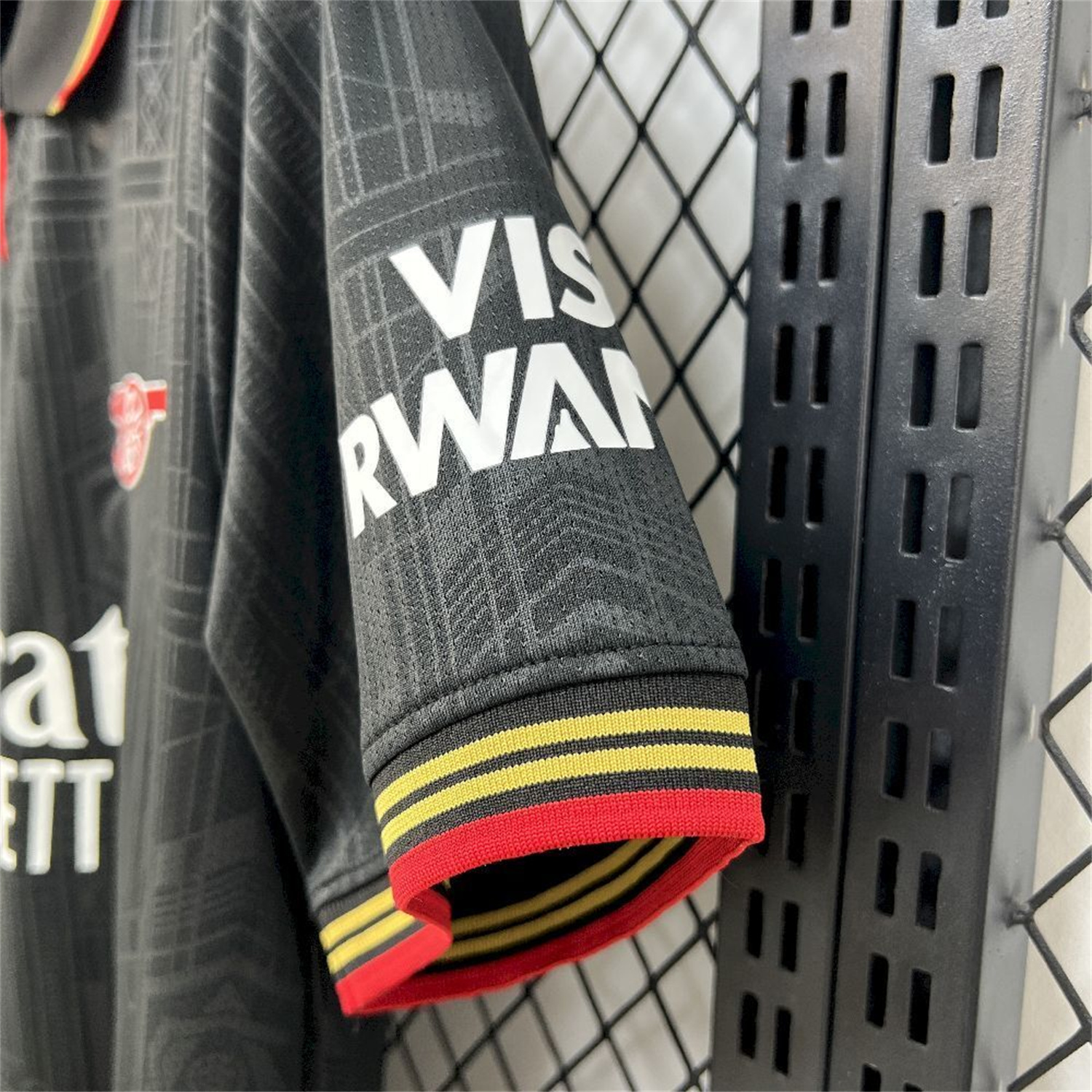 AlphaJersey-Arsenal 25-26 Black POLO Throwback Trefoil Jersey - Fans Version