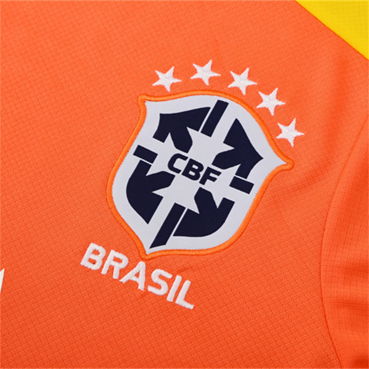 AlphaJersey-Brazil 25-26 Kids Short-Sleeve Training Set - Orange Top & Black Shorts