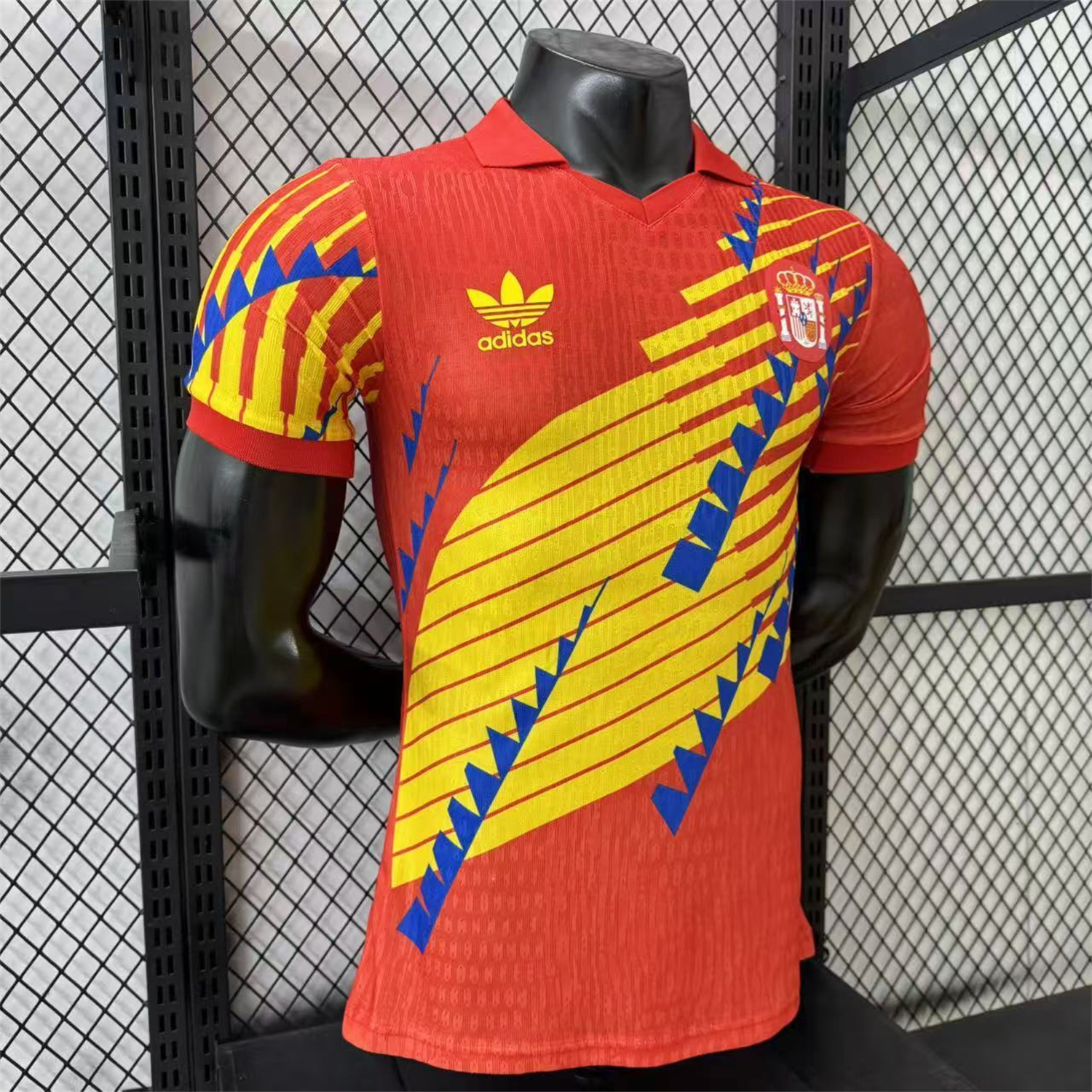AlphaJersey-Spain 2026 Blue-Yellow Stripes Red Special Jersey - Player Version