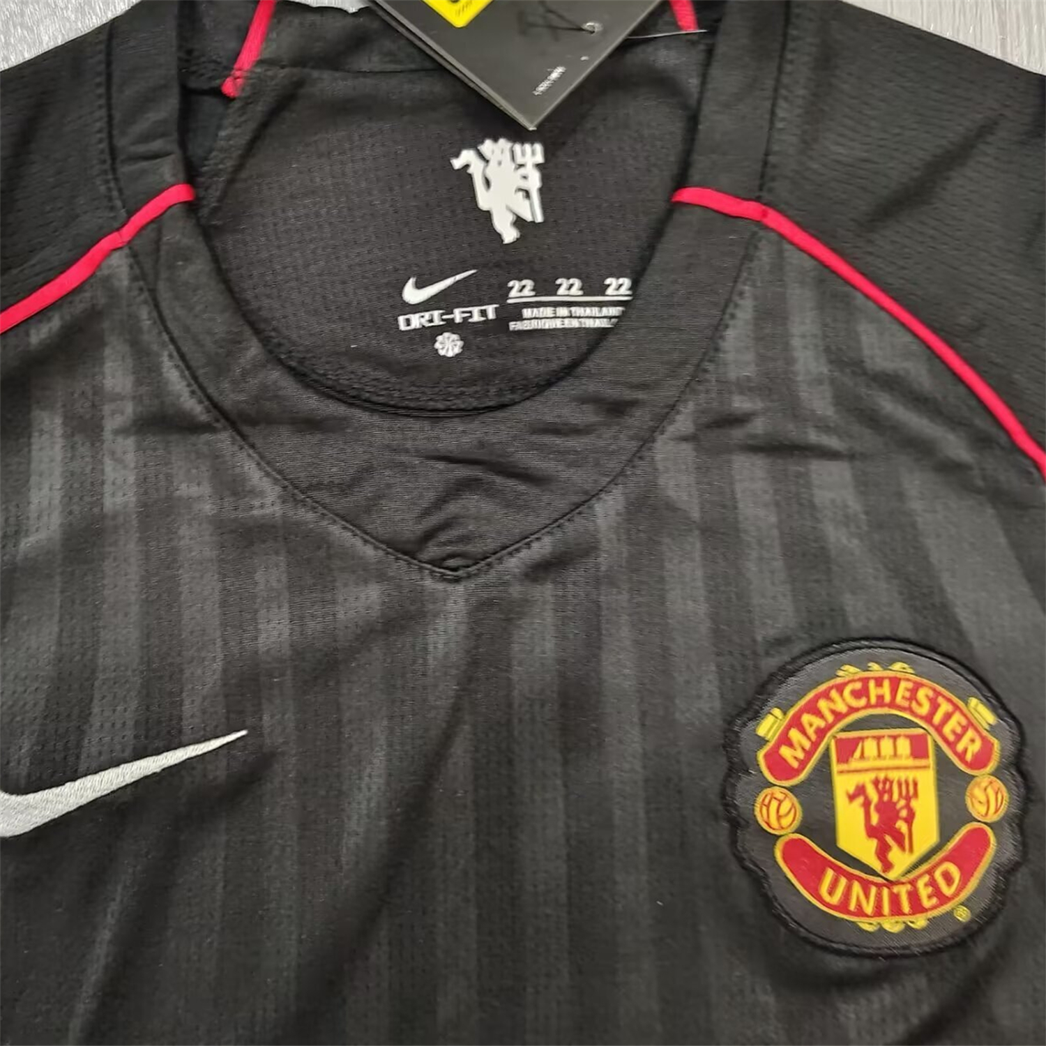 AlphaJersey-Retro Manchester United 2007-08 Away Black Kids Kit