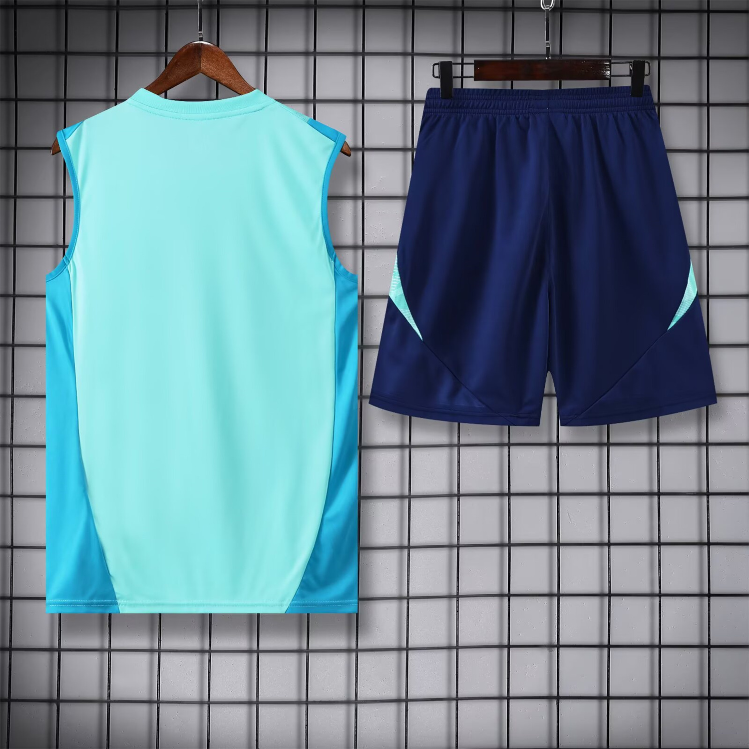 AlphaJersey-Flamengo 25-26 Vest Training Set - Light Blue With Royal Blue