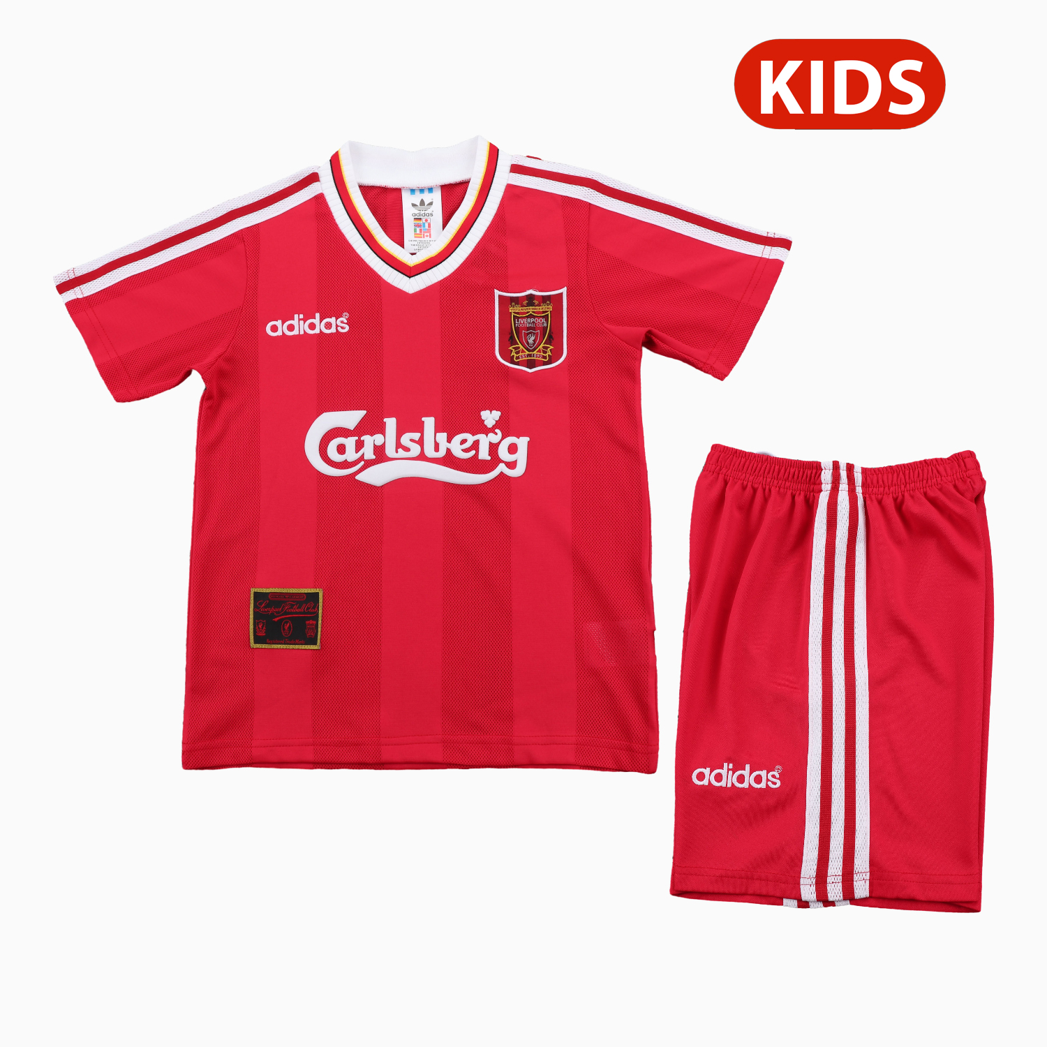 AlphaJersey-Retro Liver.pool 1995-96 Home Kids Kit