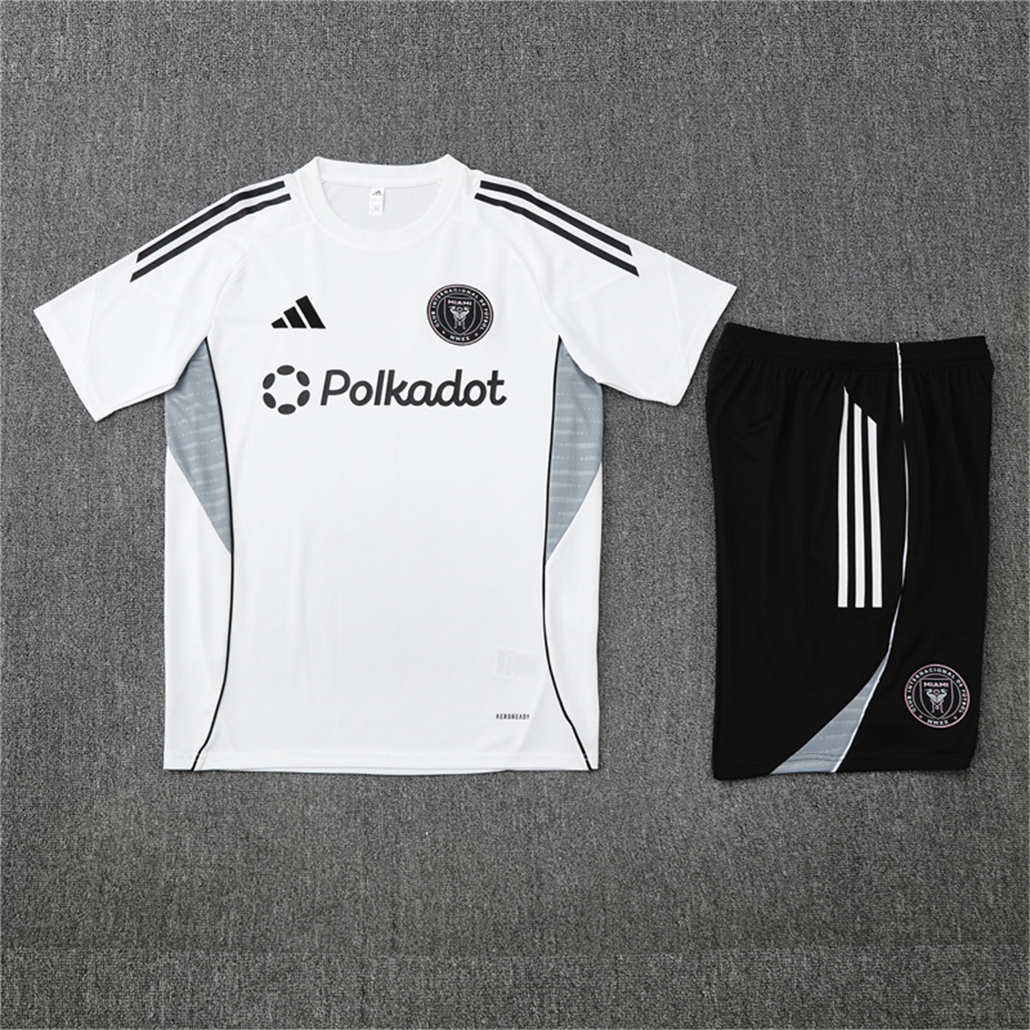 AlphaJersey-INT M.A.M 25-26 Short-Sleeve Training Set - White Top and Black Shorts