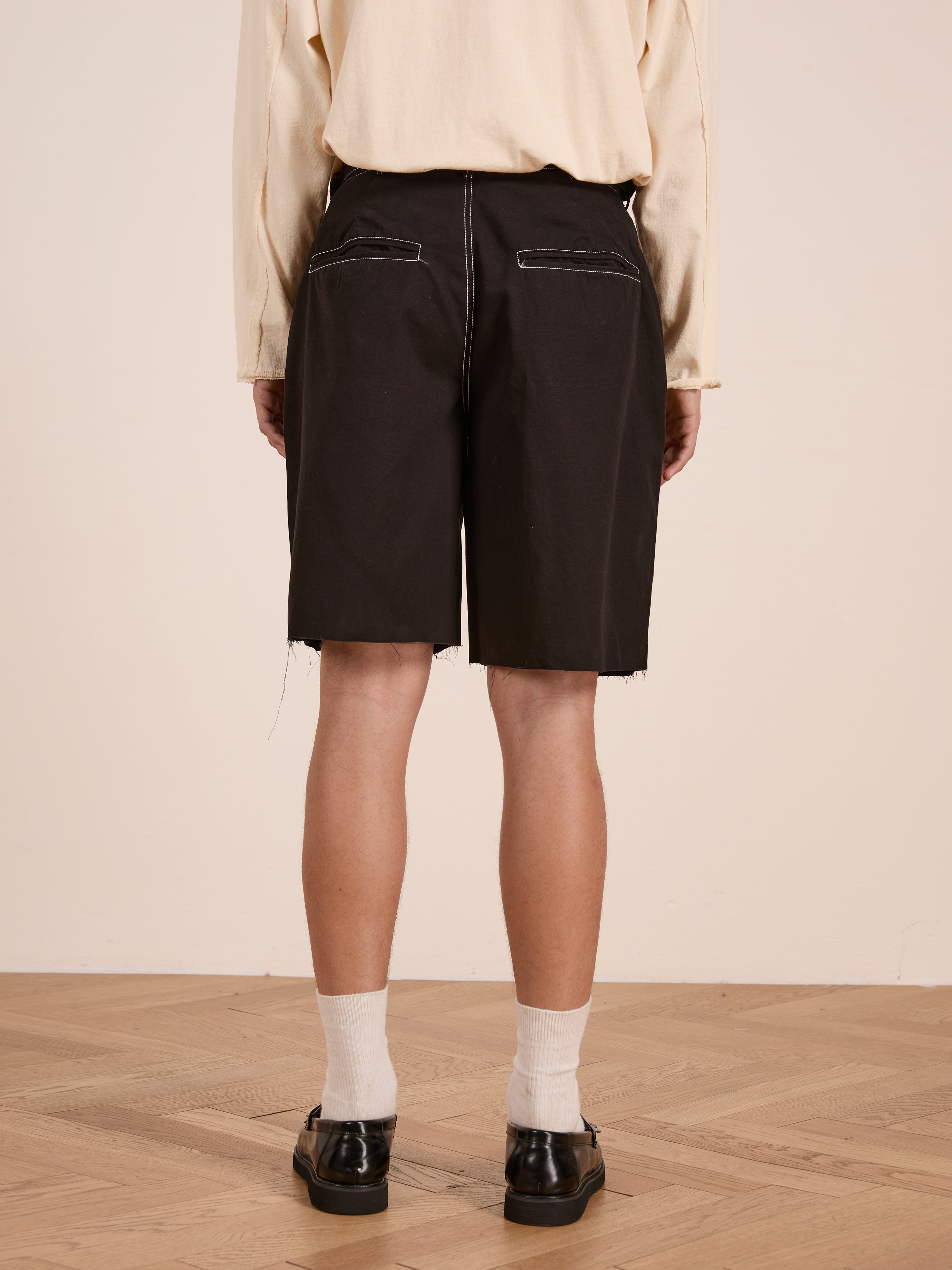 Lucca Black Contrast Pocket Trouser Shorts | Modern Menswear by yycbvcnbmmnbm