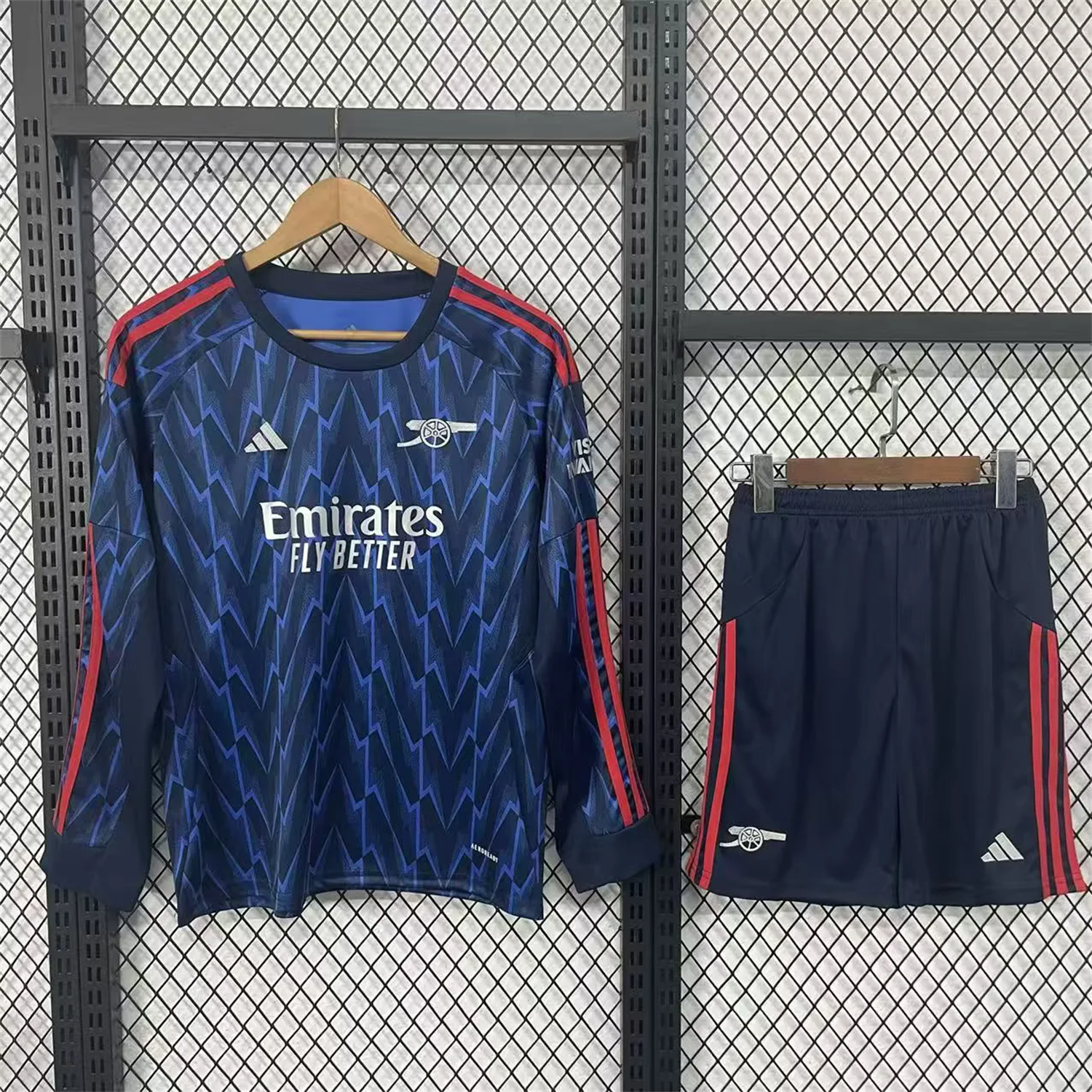 AlphaJersey-Arsenal 25-26 Away Blue Long Sleeves Kids Kit