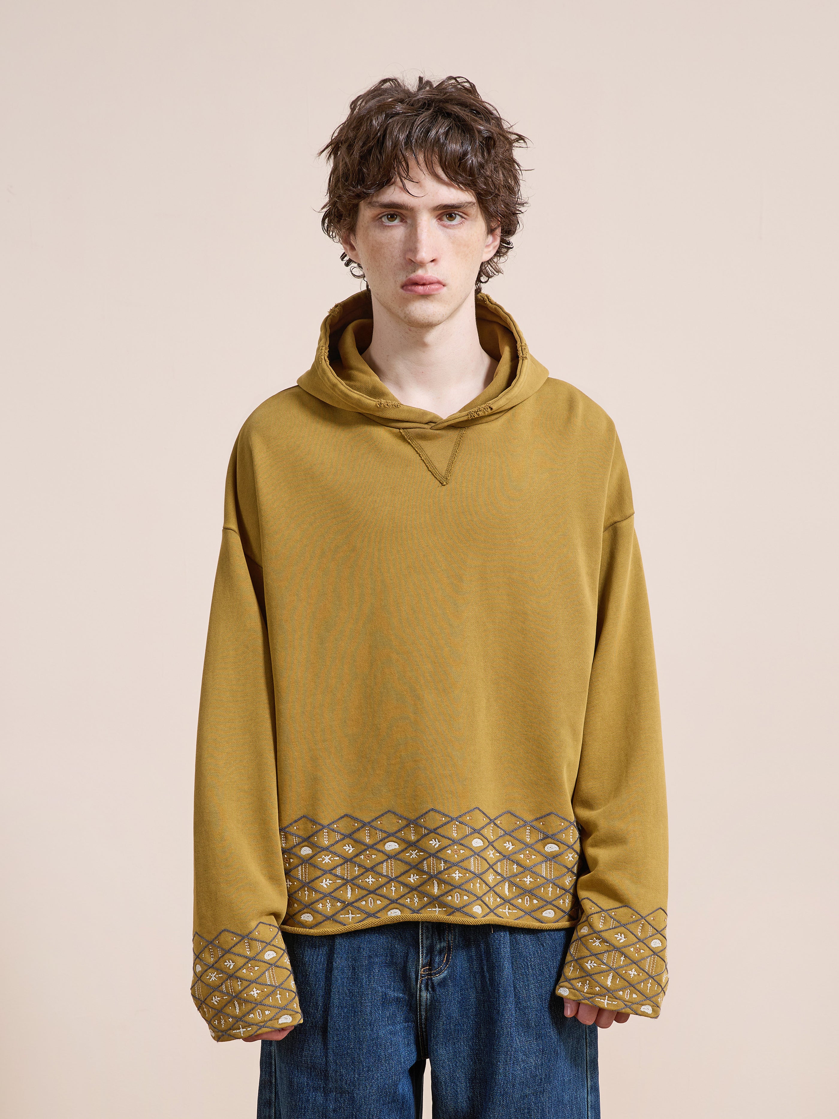 Embroidered Border Hoodie | Modern Menswear by yycbvcnbmmnbm