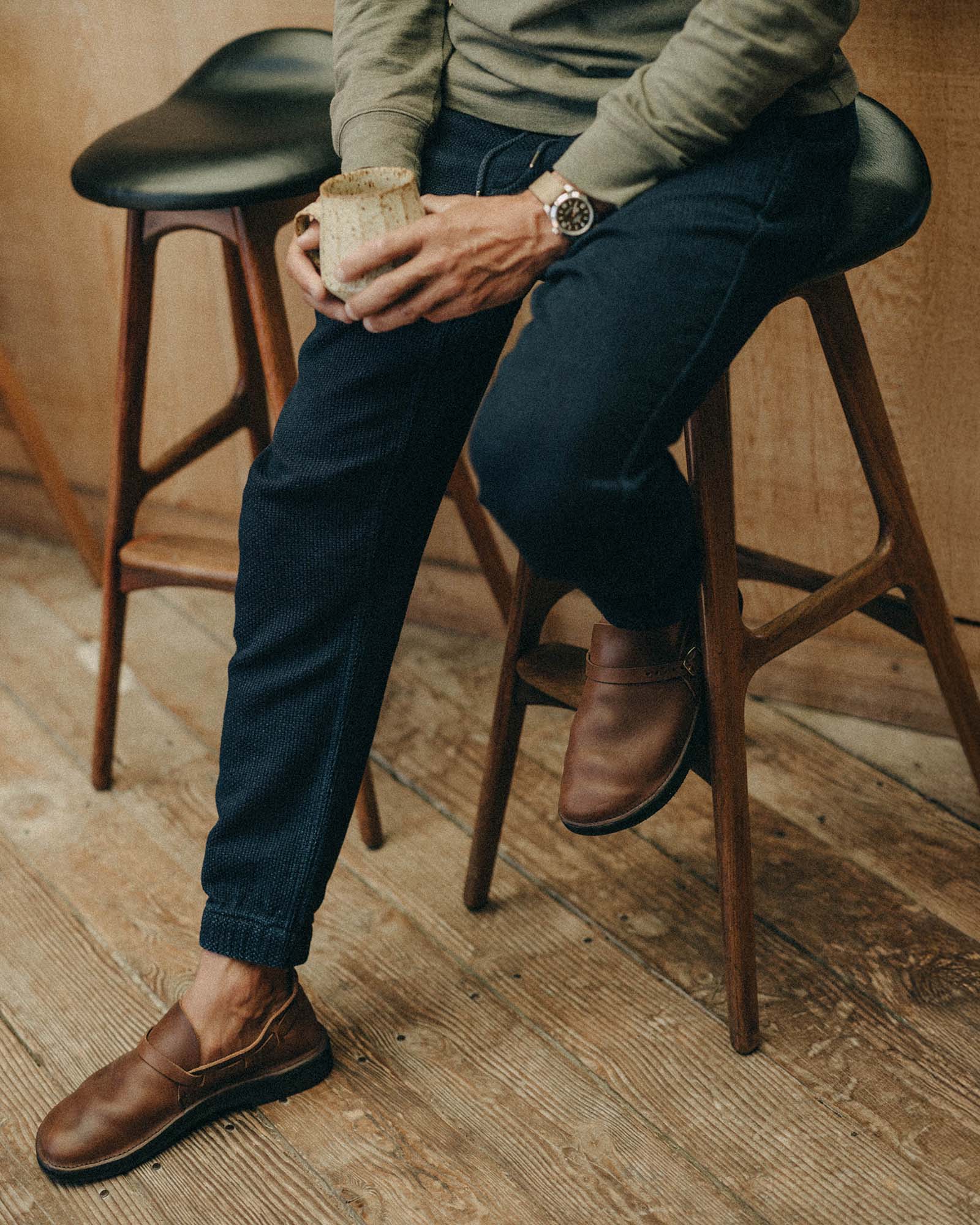 The Apres Pant in Rinsed Indigo Sashiko | Modern Menswear by yycbvcnbmmnbm