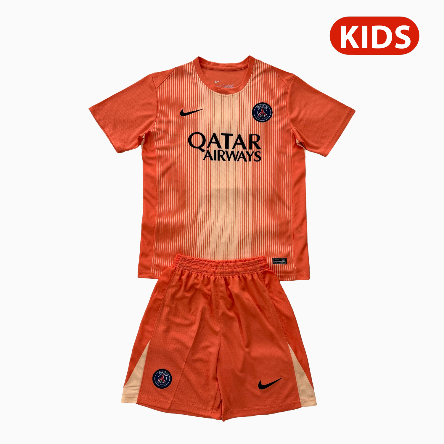 AlphaJersey-Paris Saint-Germain PSG 25-26 Orange Goalkeeper Kids Kit