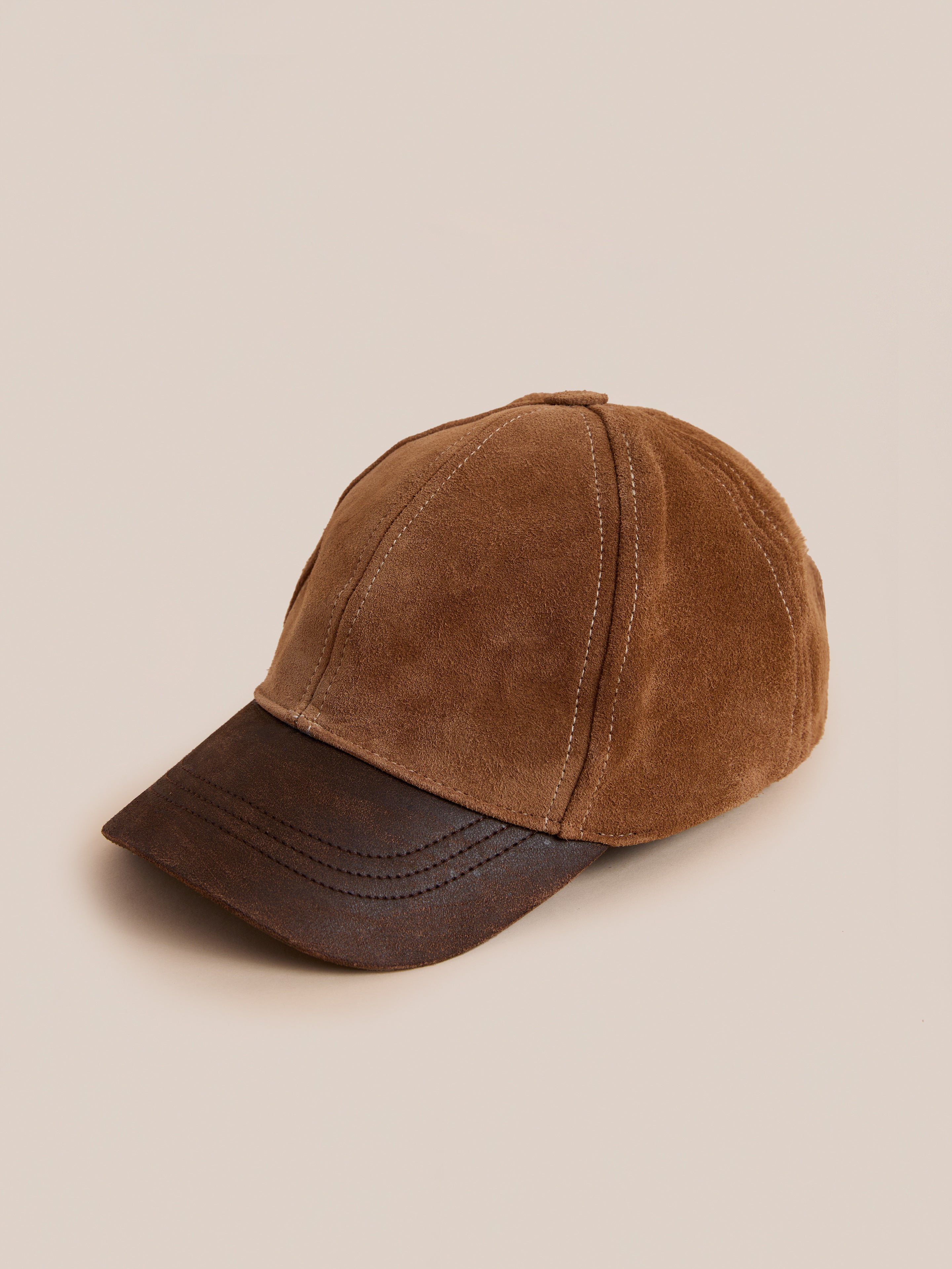 Suede Leather Contrast Distressed Cap | Modern Menswear by yycbvcnbmmnbm