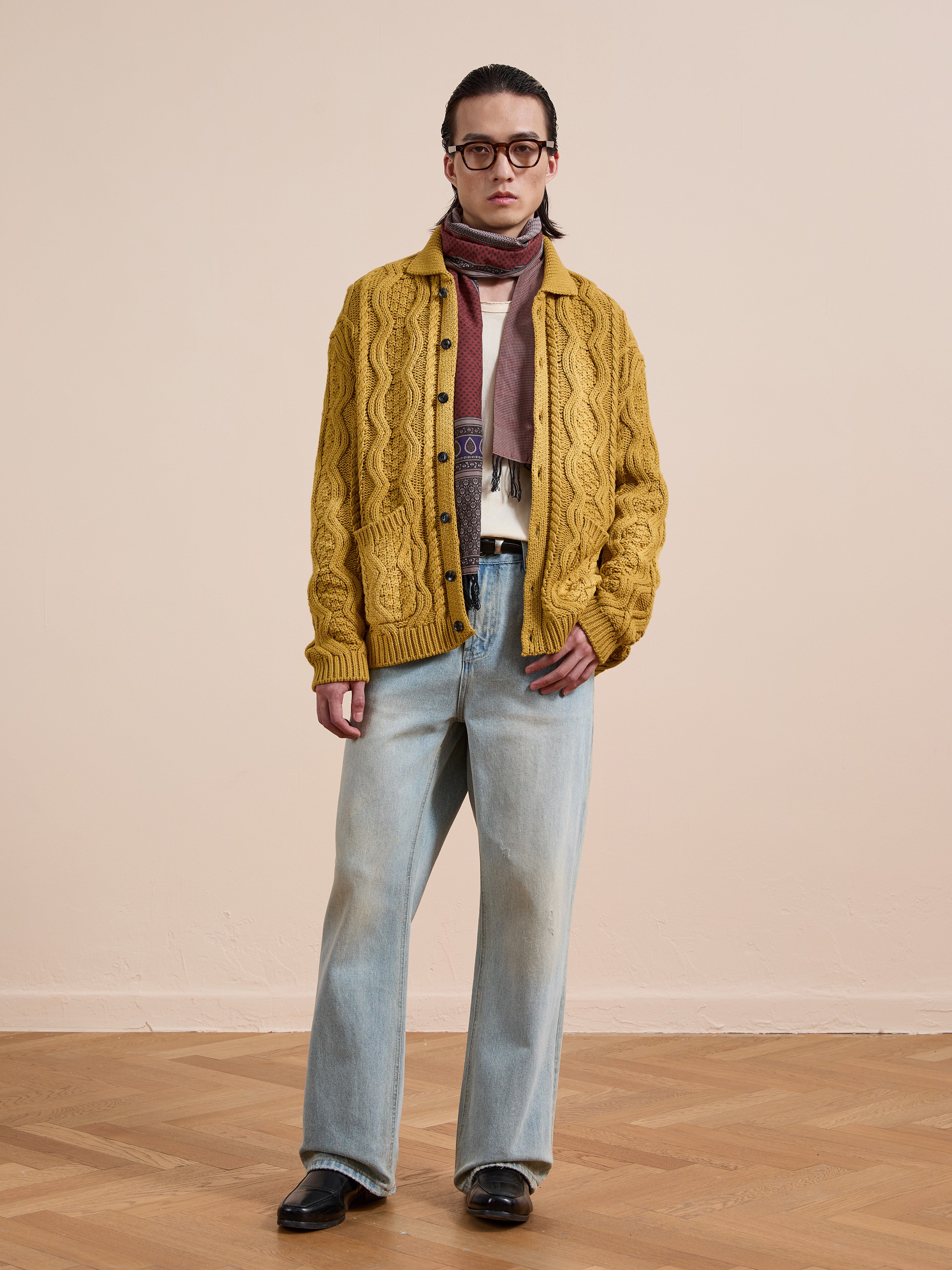 Cable Knit Buttoned Cardigan | Modern Menswear by yycbvcnbmmnbm
