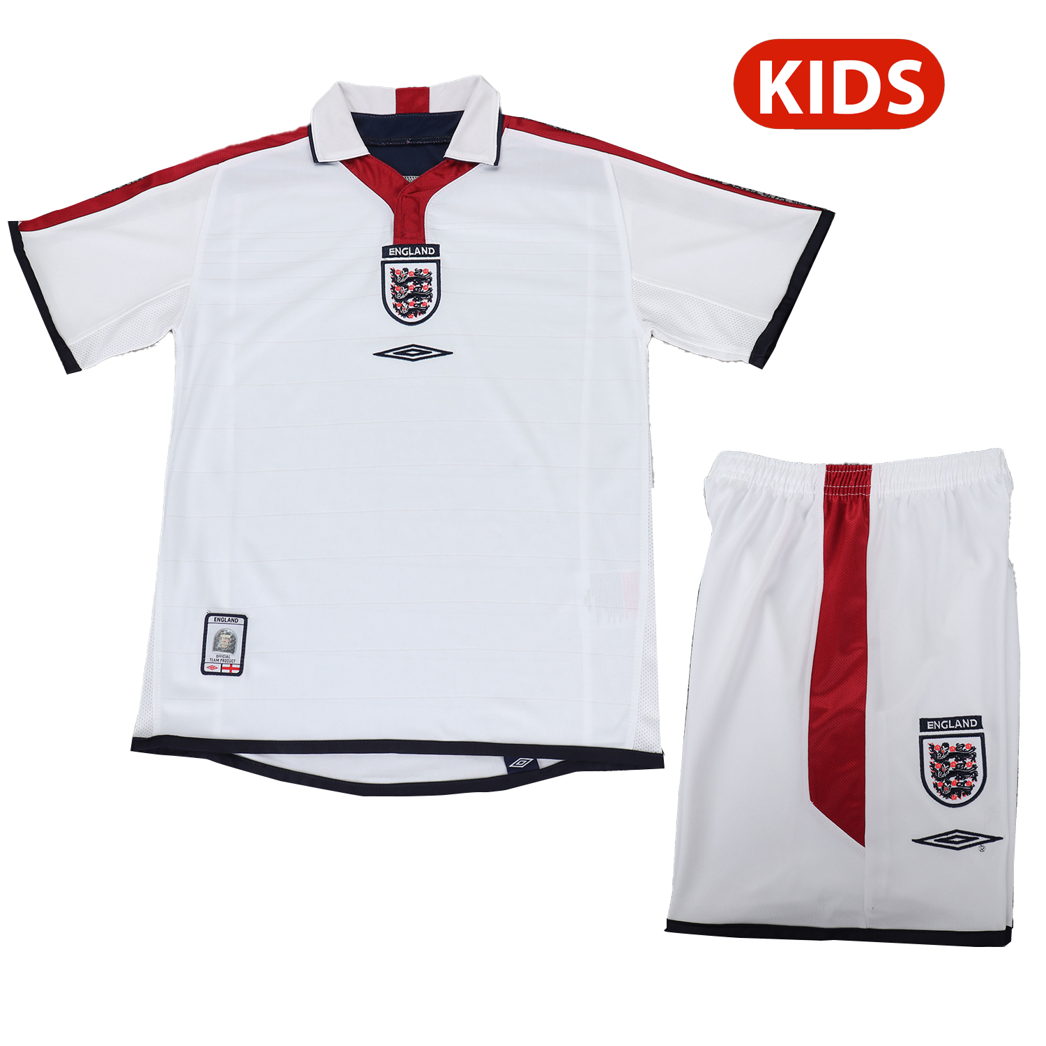 AlphaJersey-Retro England 2004 Home Kids Kit