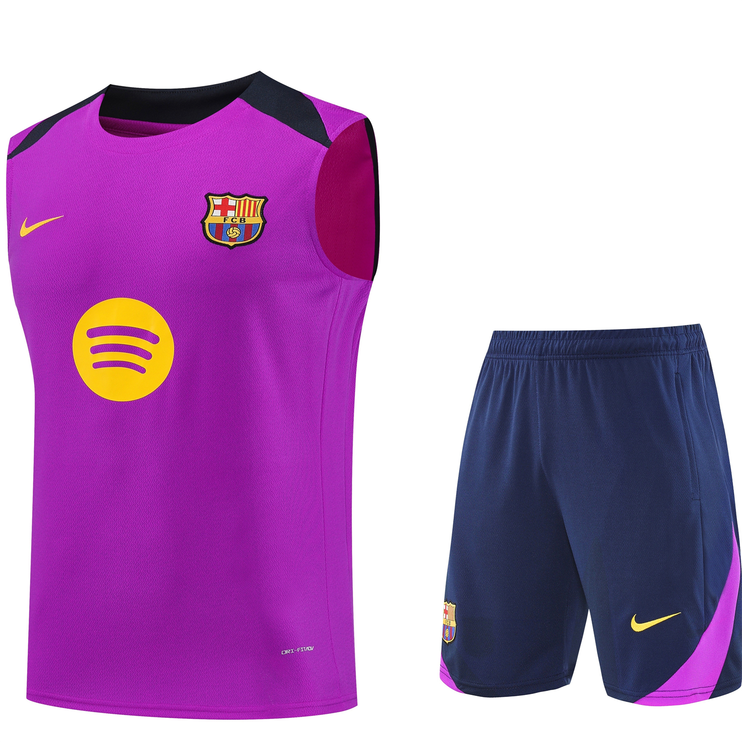 AlphaJersey-Barcelona 25-26 Vest Training Set - Purple Vest and Dark Blue Shorts