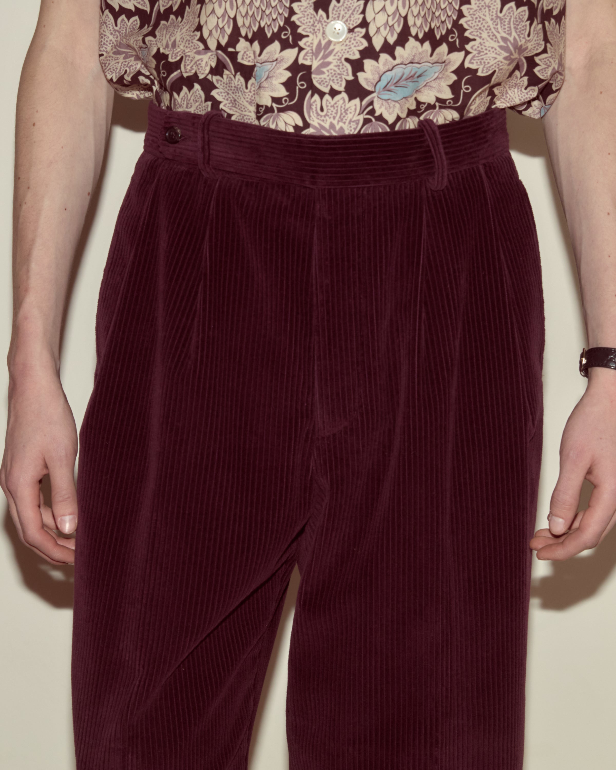 Corduroy McNab Trousers - Dark Purple | Modern Menswear by yycbvcnbmmnbm