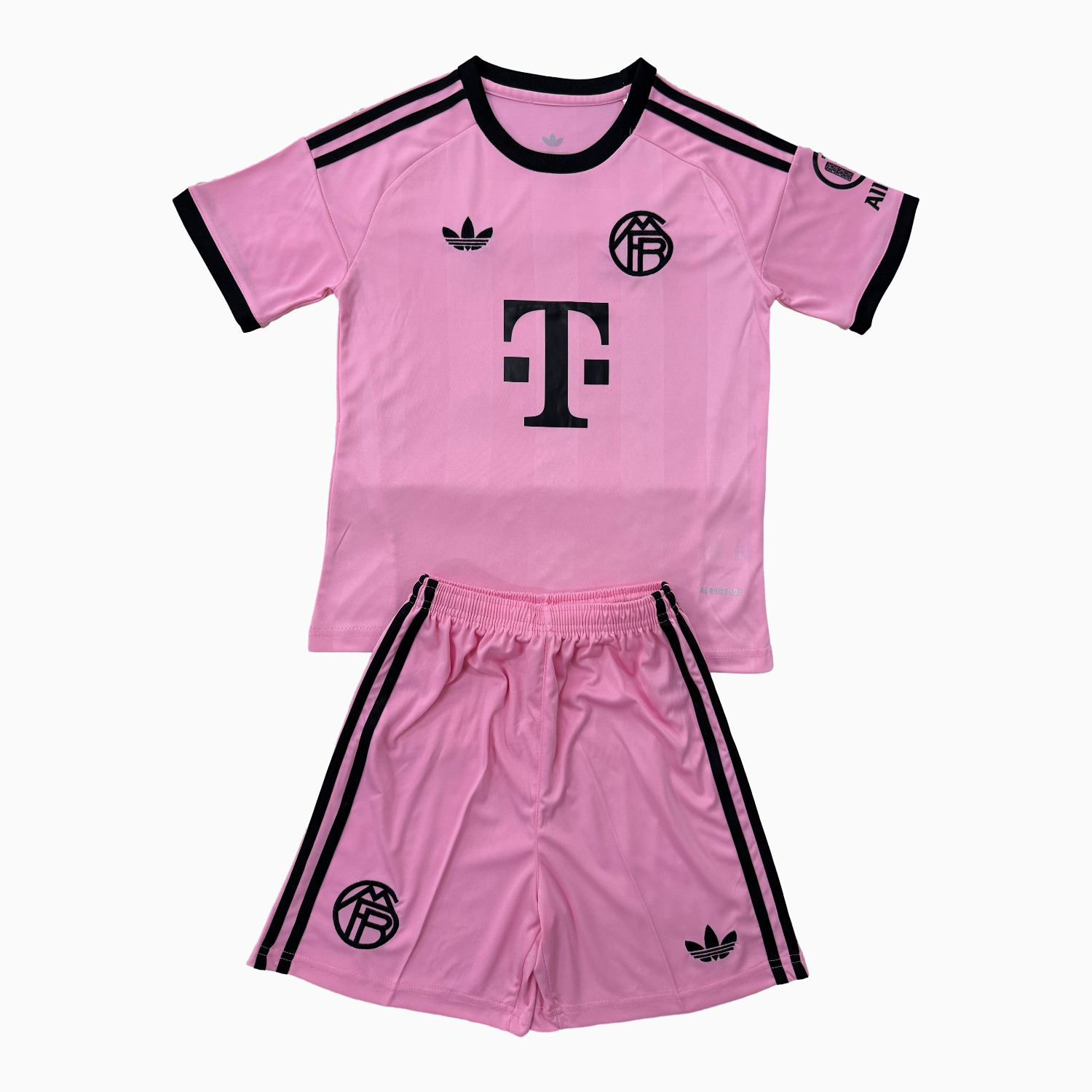AlphaJersey-Bayern Munich 25-26 Pink Goalkeeper Men's Adult Jersey Set - Fans Version