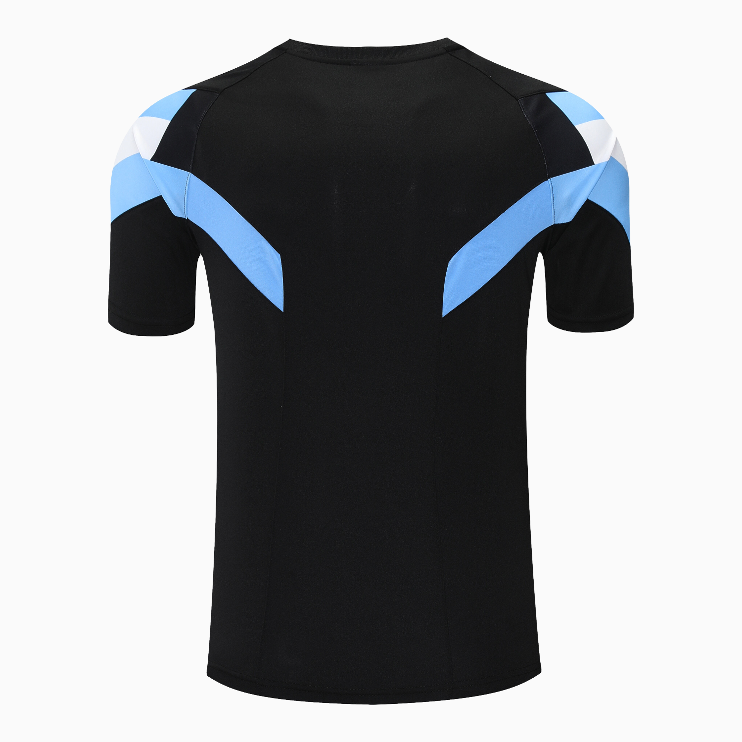 AlphaJersey-Argentina 25-26 Short-Sleeve Training Set - Blue Stripes Black Top & Black Shorts