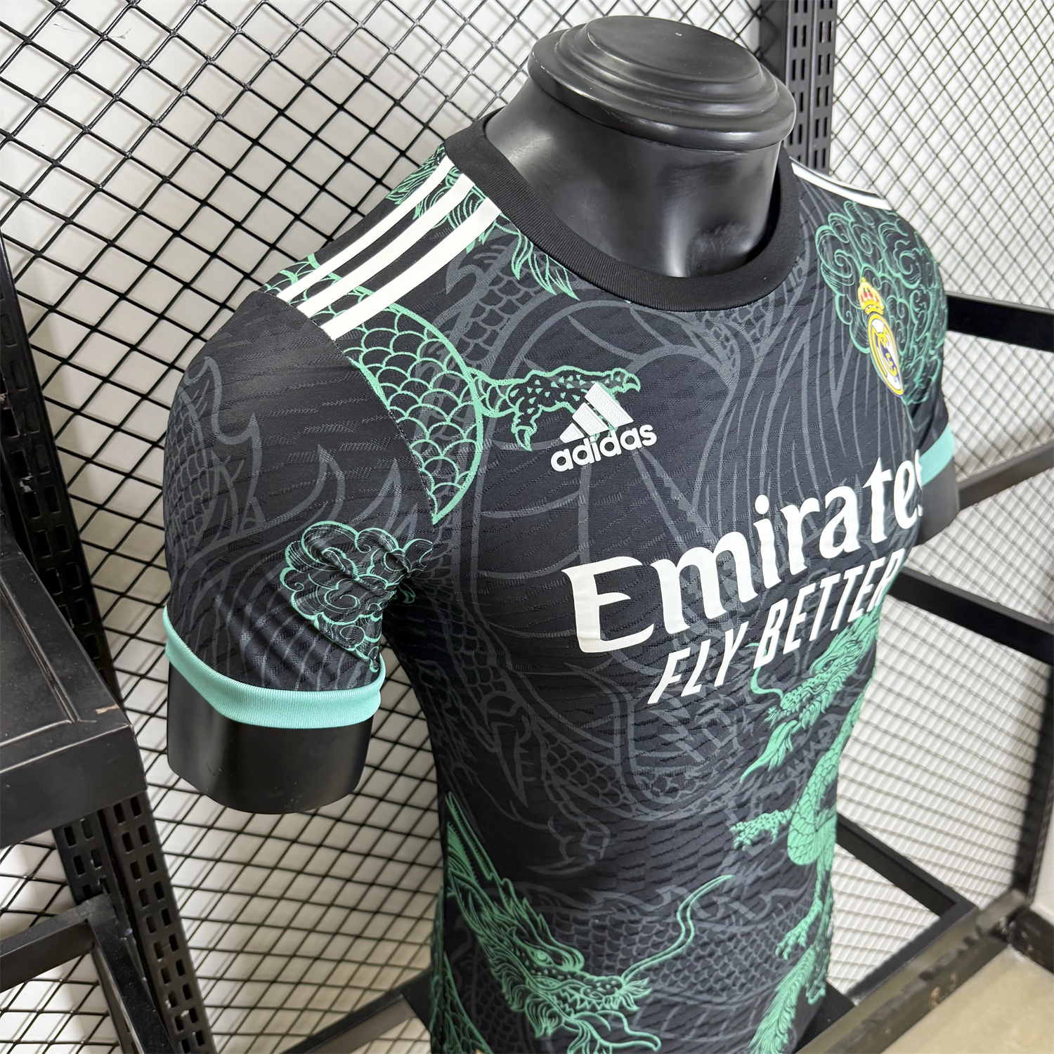 AlphaJersey-Real Madrid 25-26 Green Dragon Soars Black Jersey - Player Version