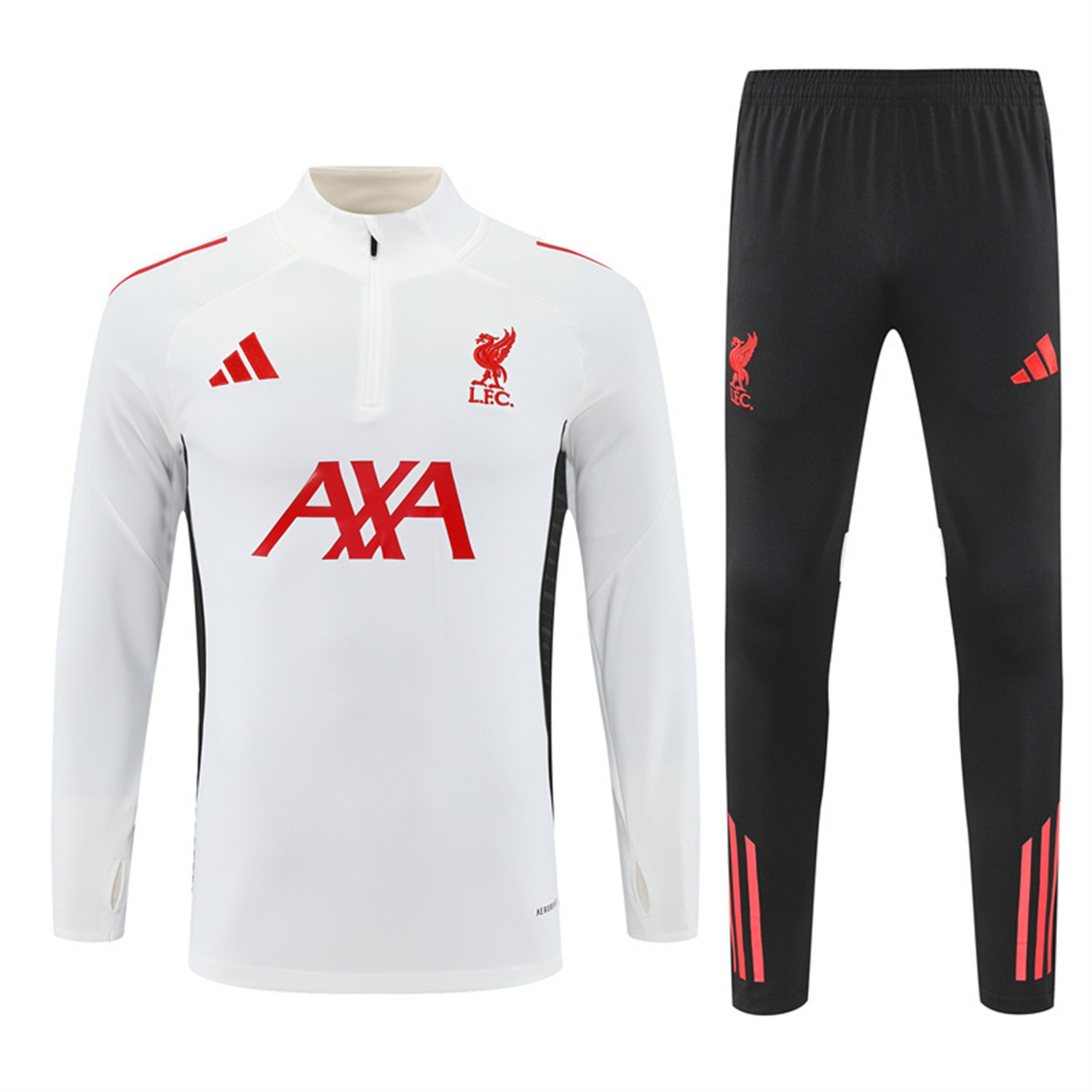 AlphaJersey-Liver.pool 25-26 Long Sleeve Training Set - White Top & Black Pants