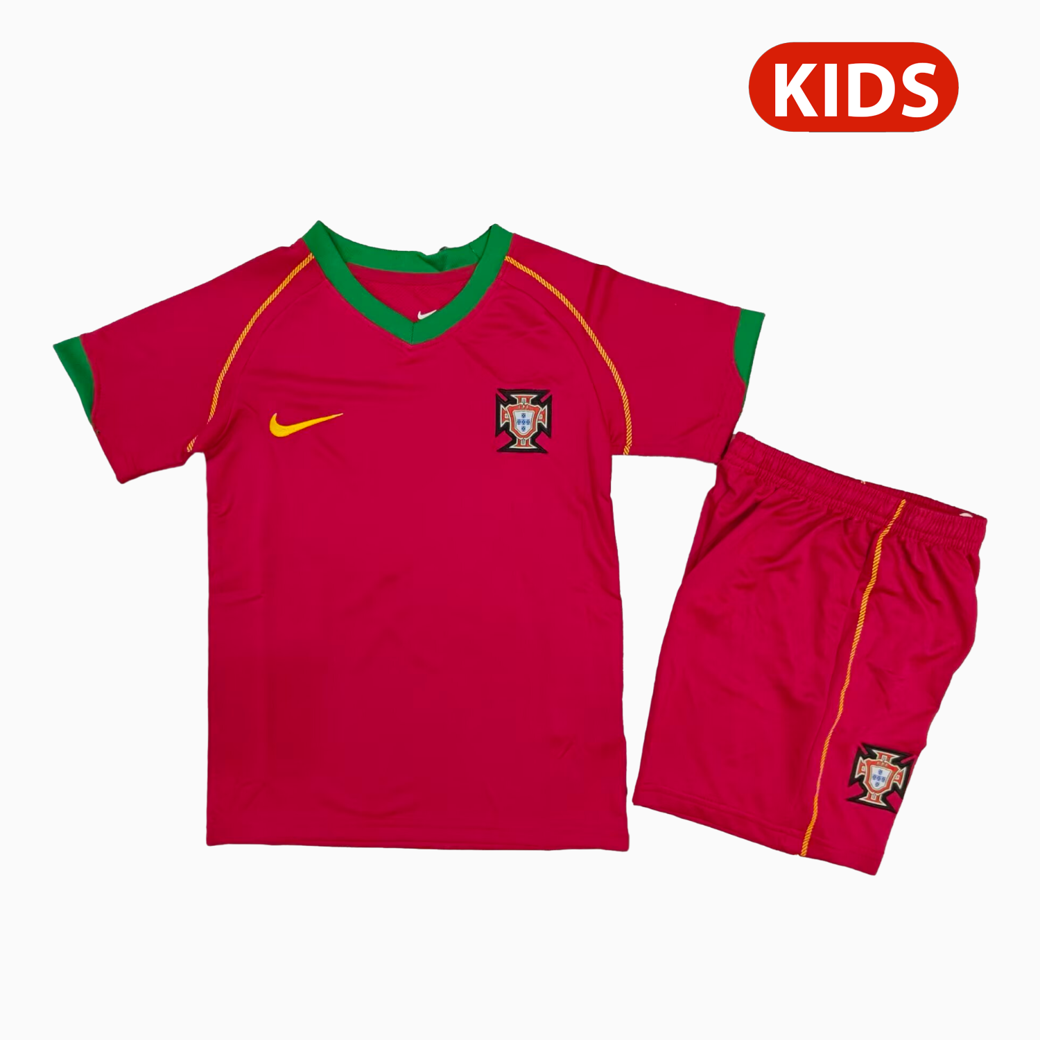 AlphaJersey-Retro Portugal 2006 Home Kids Kit