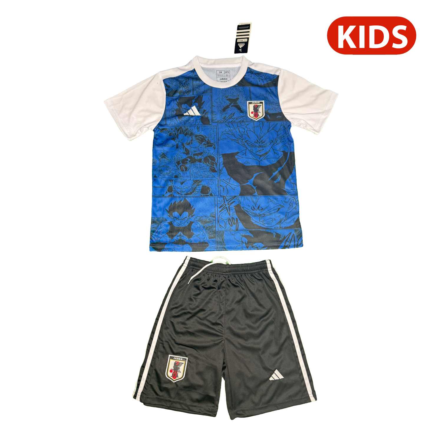 AlphaJersey-Japan 25-26 Vegeta Blue And Black Special Kids Kit