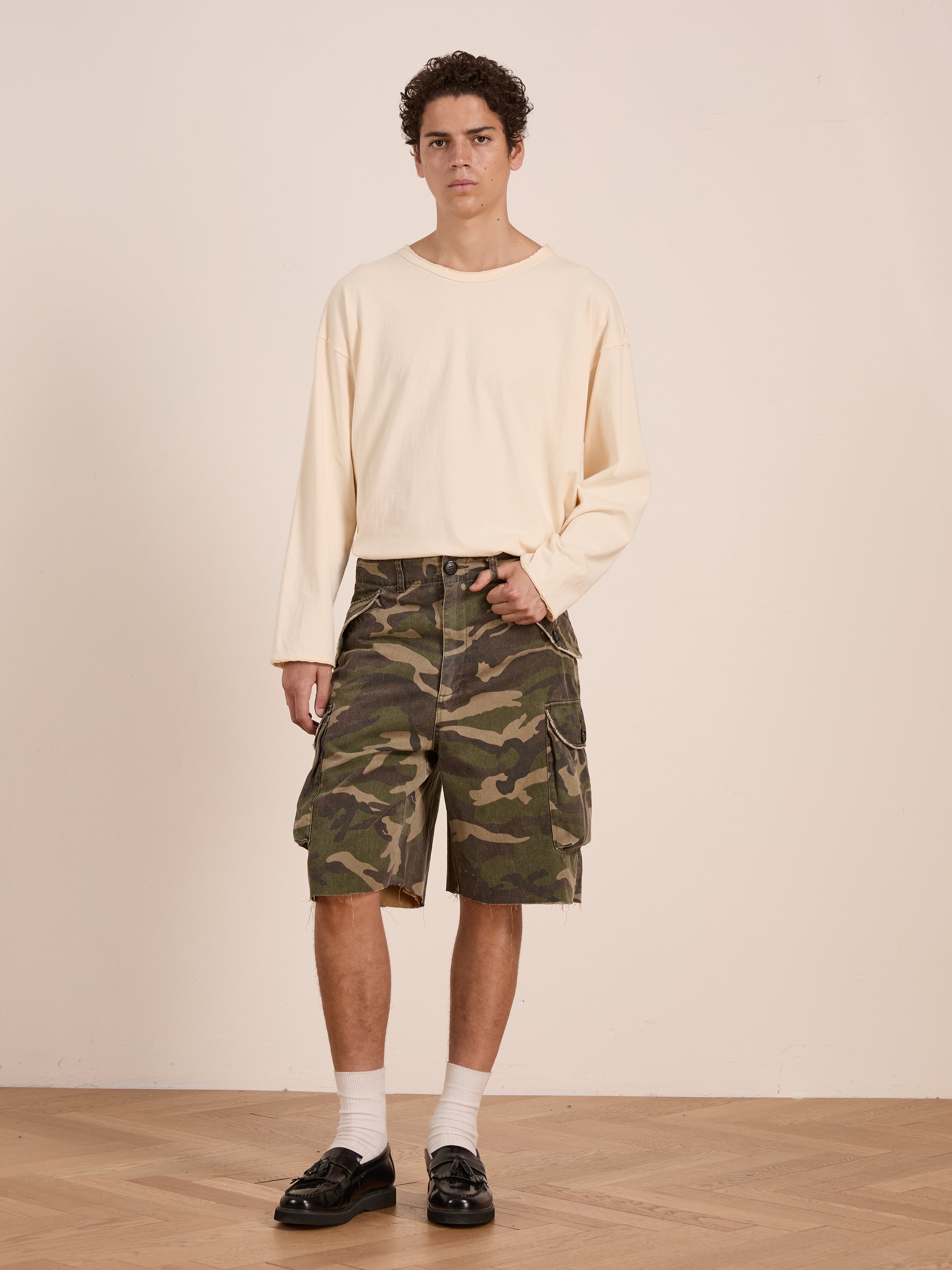 Camouflage Twill Utility Cargo Shorts | Modern Menswear by yycbvcnbmmnbm