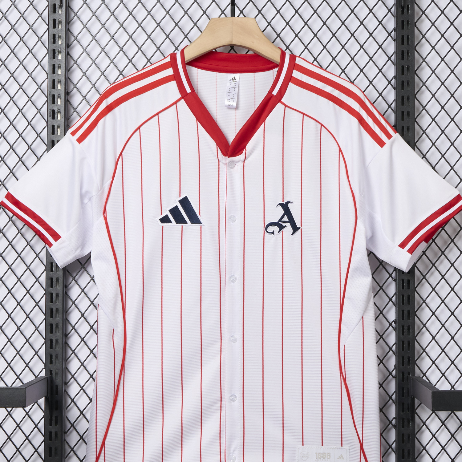 AlphaJersey-Arsenal 25-26 White Baseball Jersey with Red Stripes