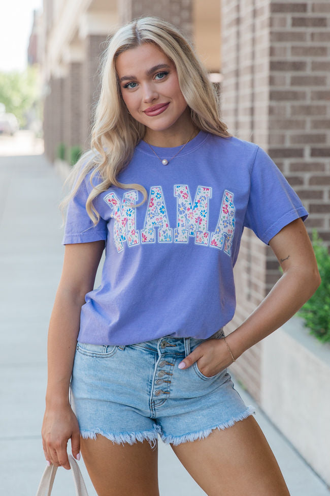 Mama Floral Violet Graphic Tee | Elegant Women's Fashion by coolavocek