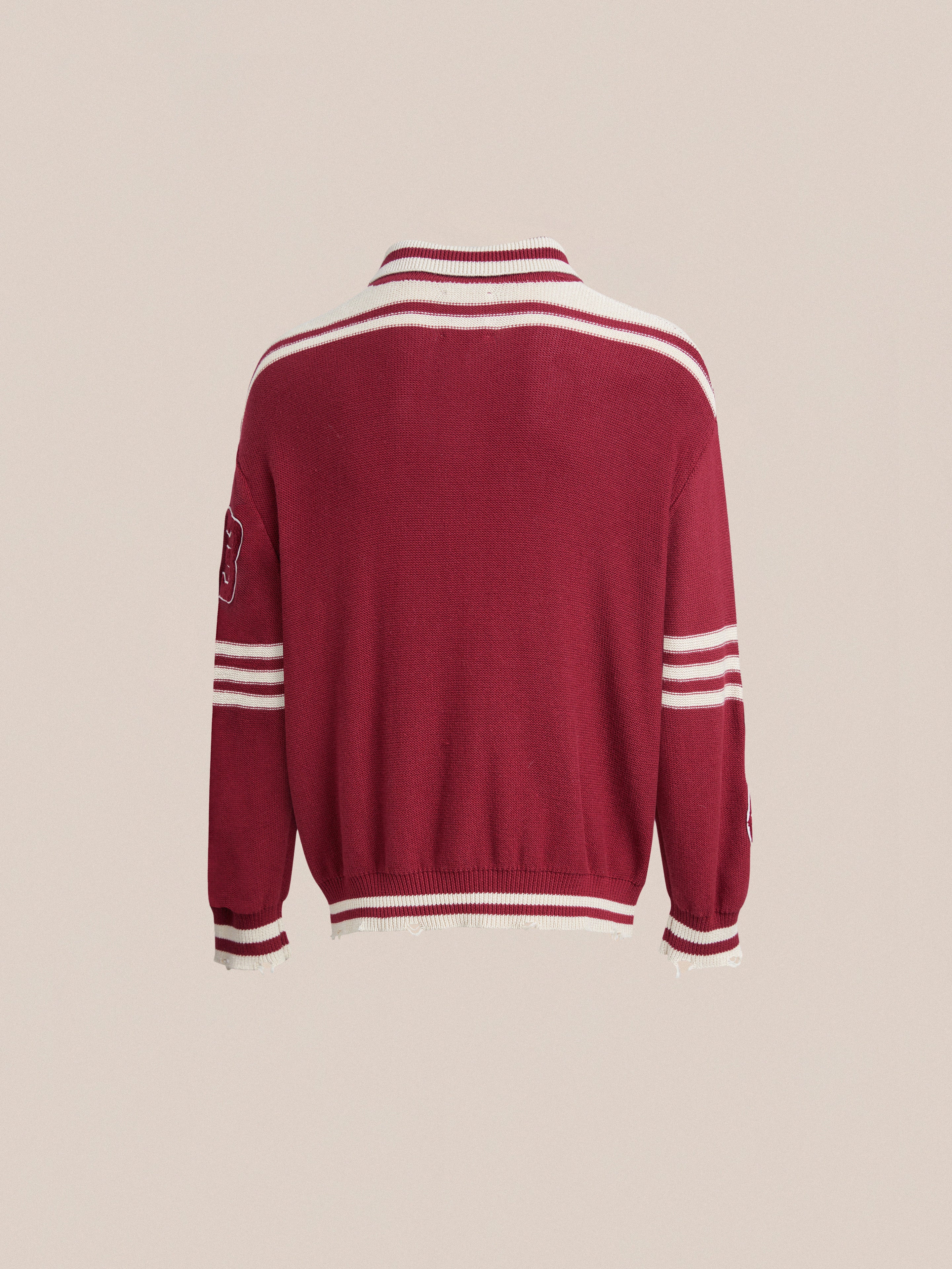 Fin Varsity Patch Collared Cardigan | Modern Menswear by yycbvcnbmmnbm