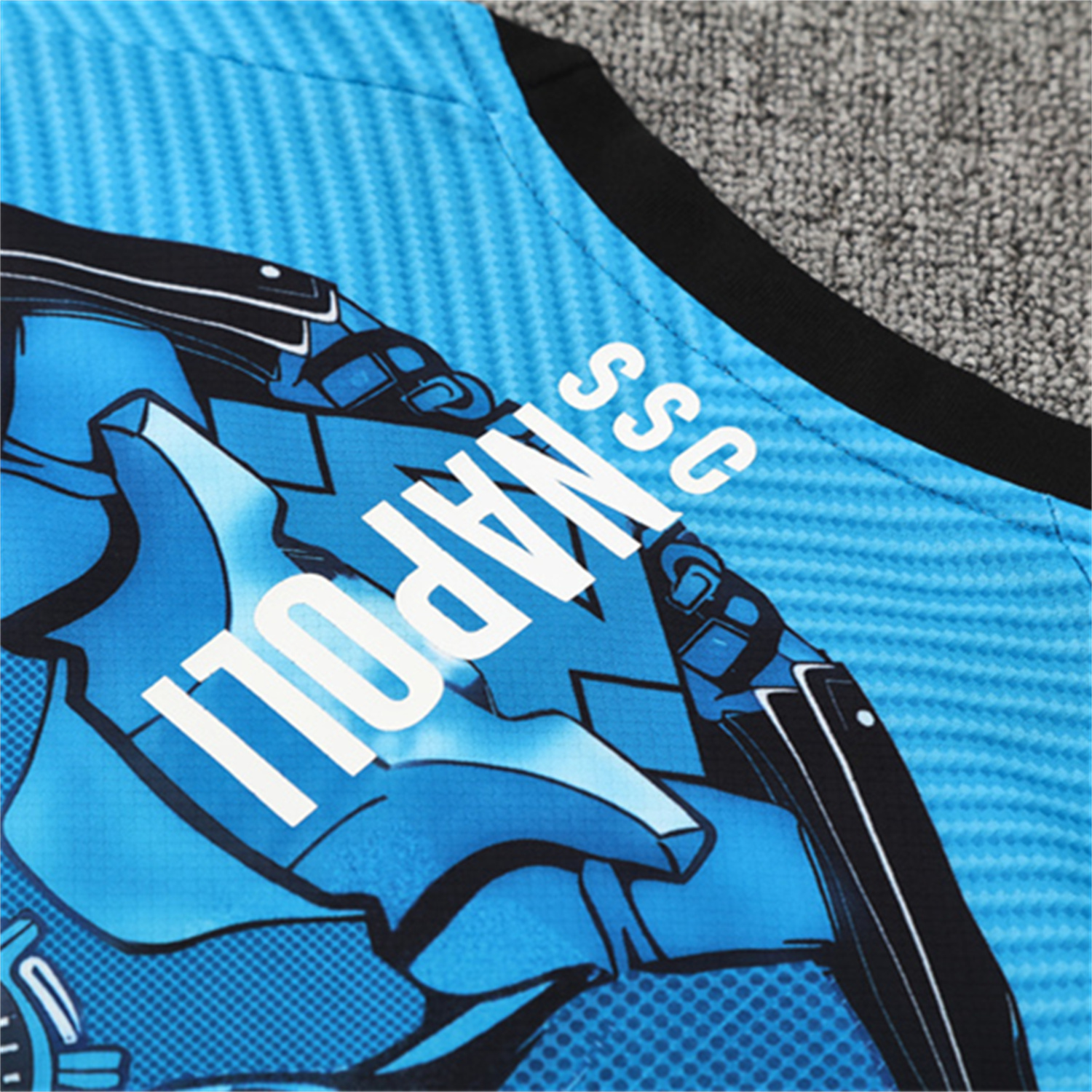 AlphaJersey-Napoli 25-26 Short-Sleeve Training Set - Blue Mecha Top & Black Shorts