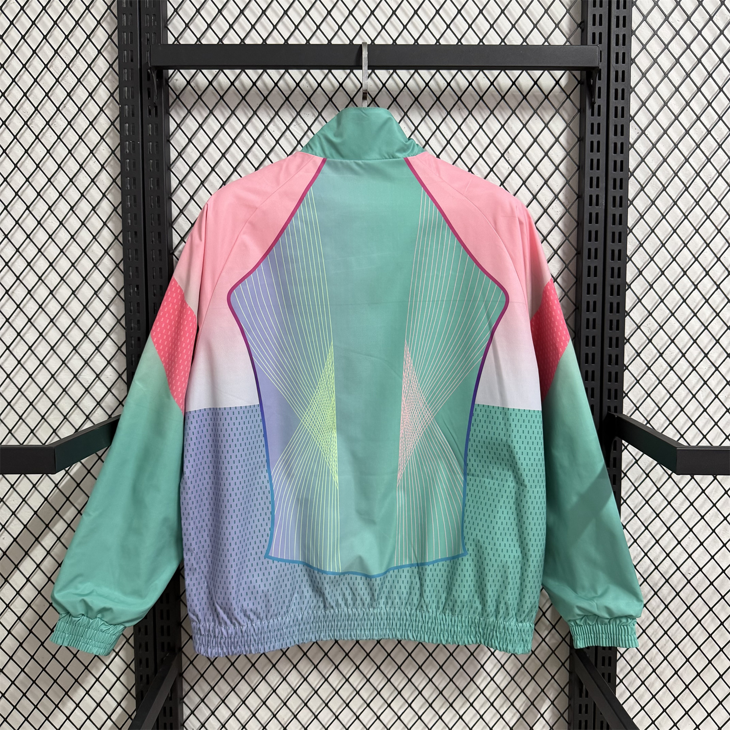 AlphaJersey-Barcelona 25-26 Double Sided Reversible Windbreaker - Green & Pink