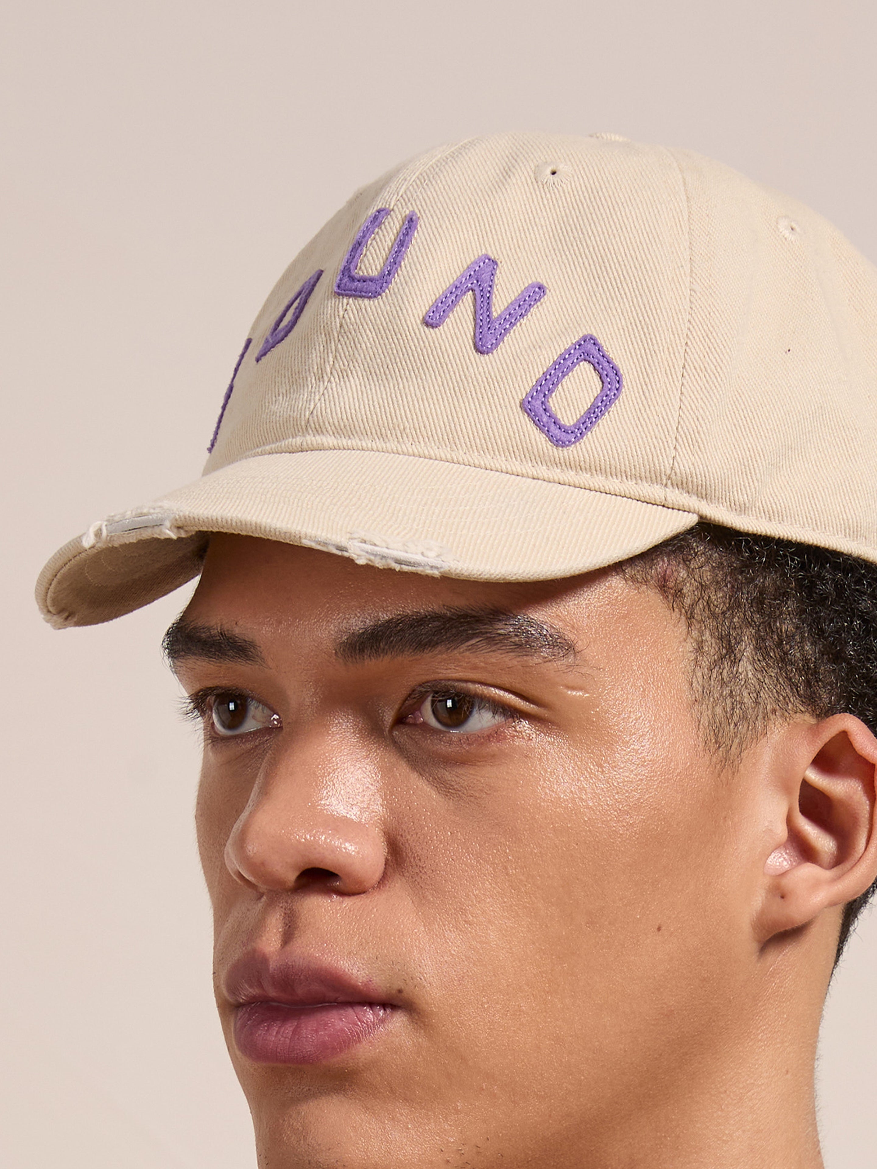 Ivory Felt Patch Cap | Modern Menswear by yycbvcnbmmnbm