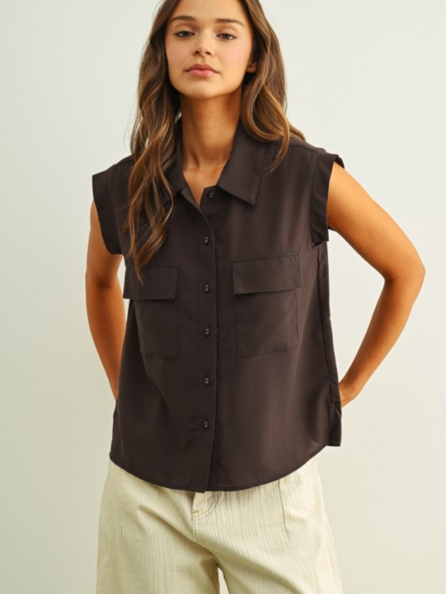 Chiffon Muscle Button Down | Elegant Women's Fashion by coolavocek