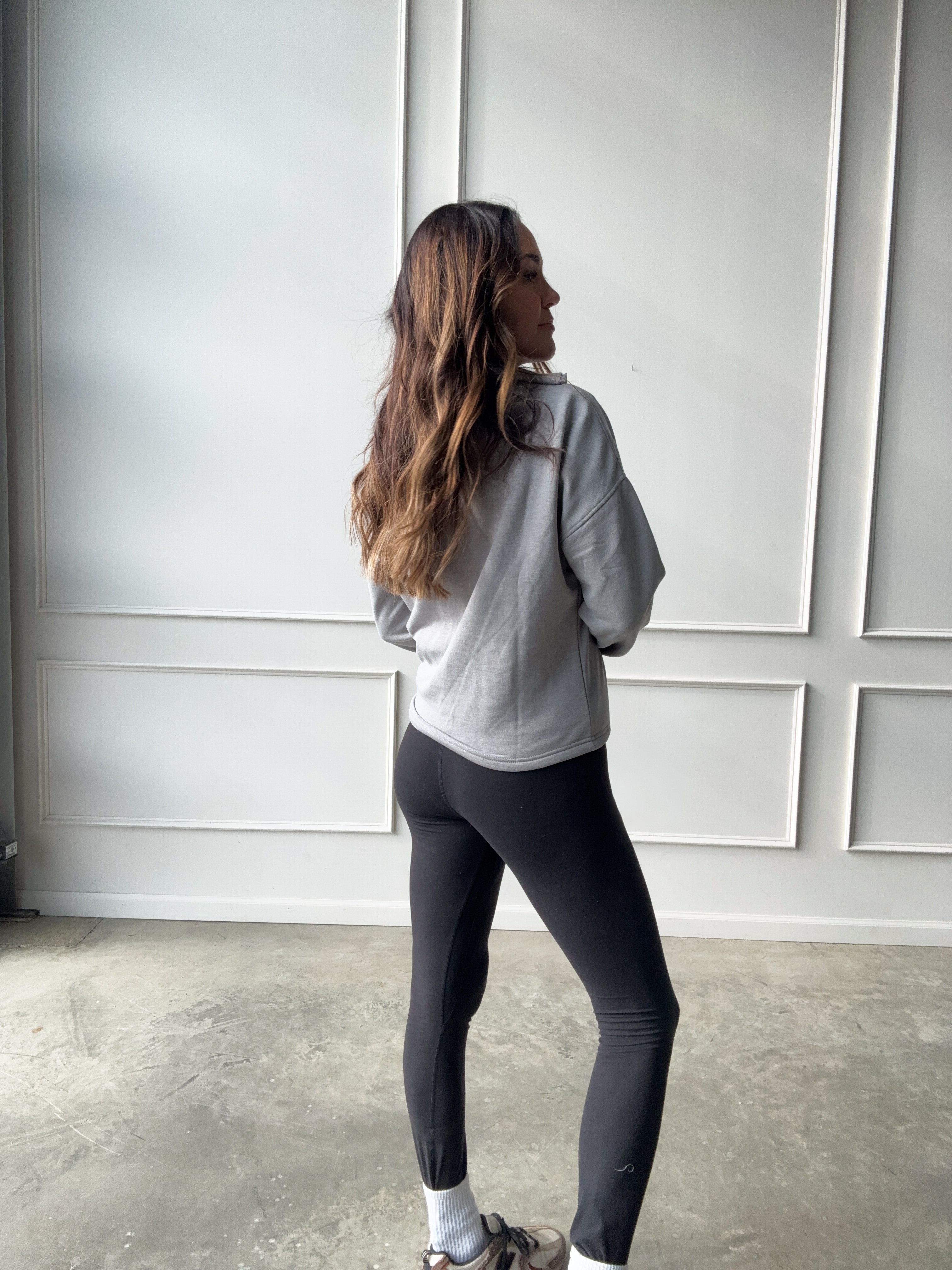 Gray Half-Zip Pullover | Elegant Women's Fashion by coolavocek