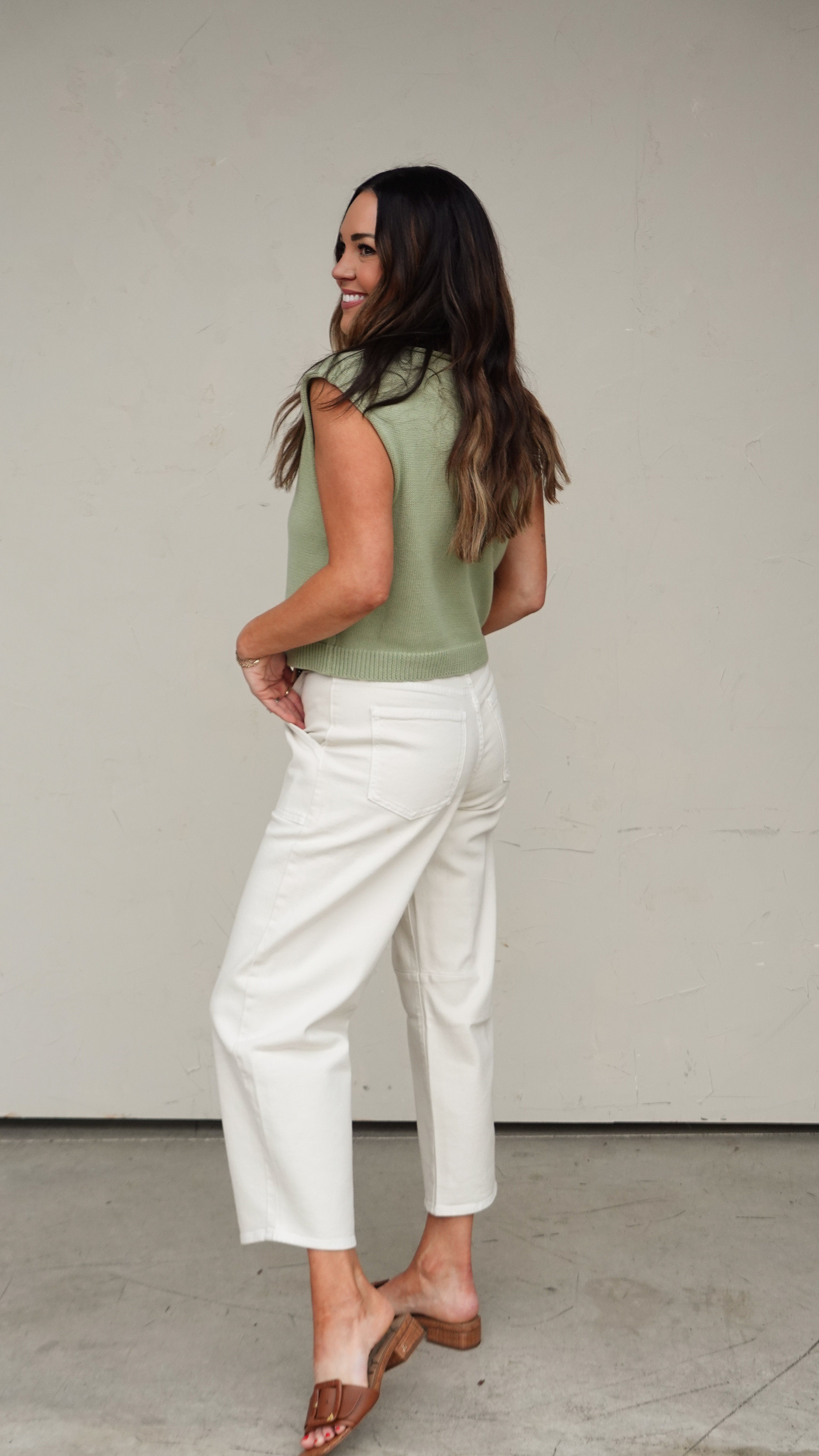 Sage Sleeveless Cardigan | Elegant Women's Fashion by coolavocek