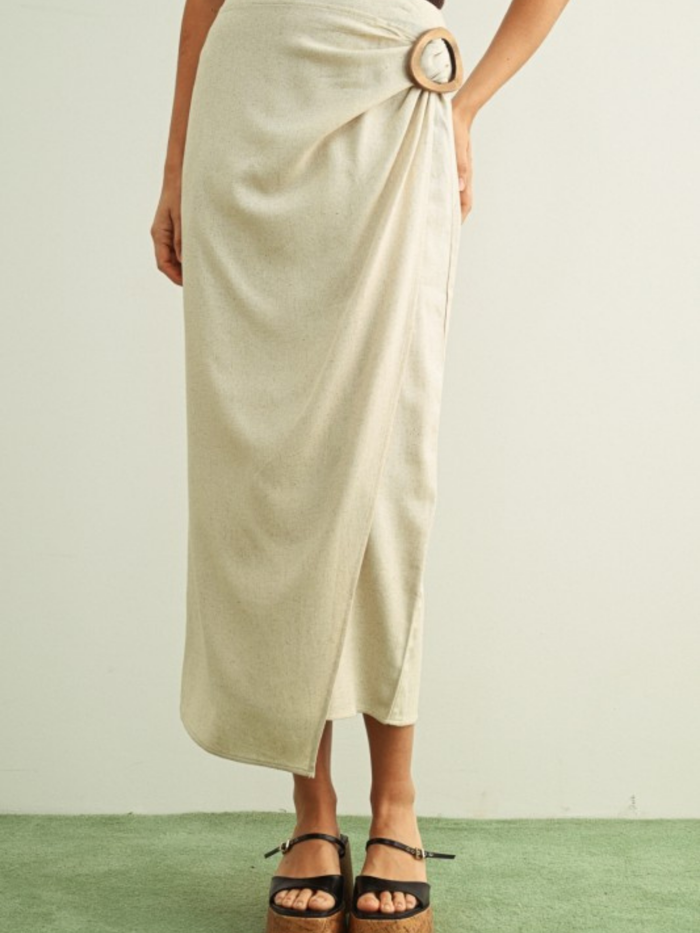 Linen Wrap Maxi Skirt | Elegant Women's Fashion by coolavocek