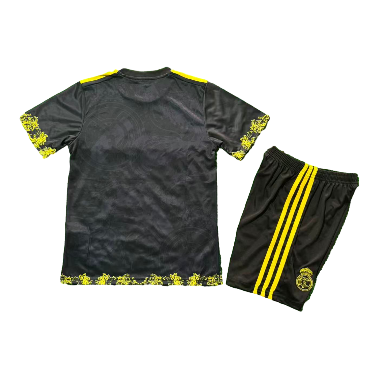 AlphaJersey-Real Madrid 25-26 Yellow Dragon Black Special Kids Kit