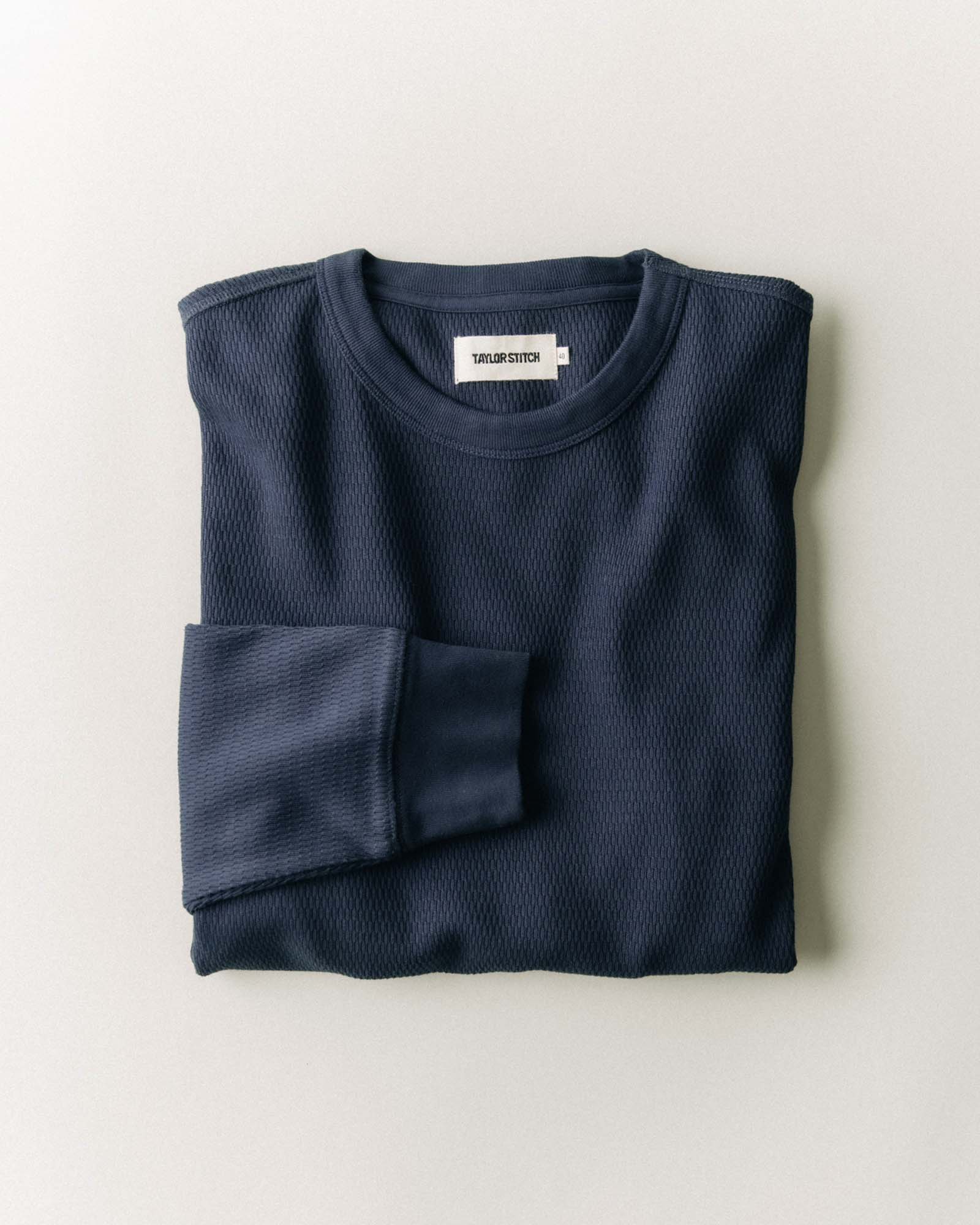 The Organic Cotton Crew in Dark Navy Waffle | Modern Menswear by yycbvcnbmmnbm
