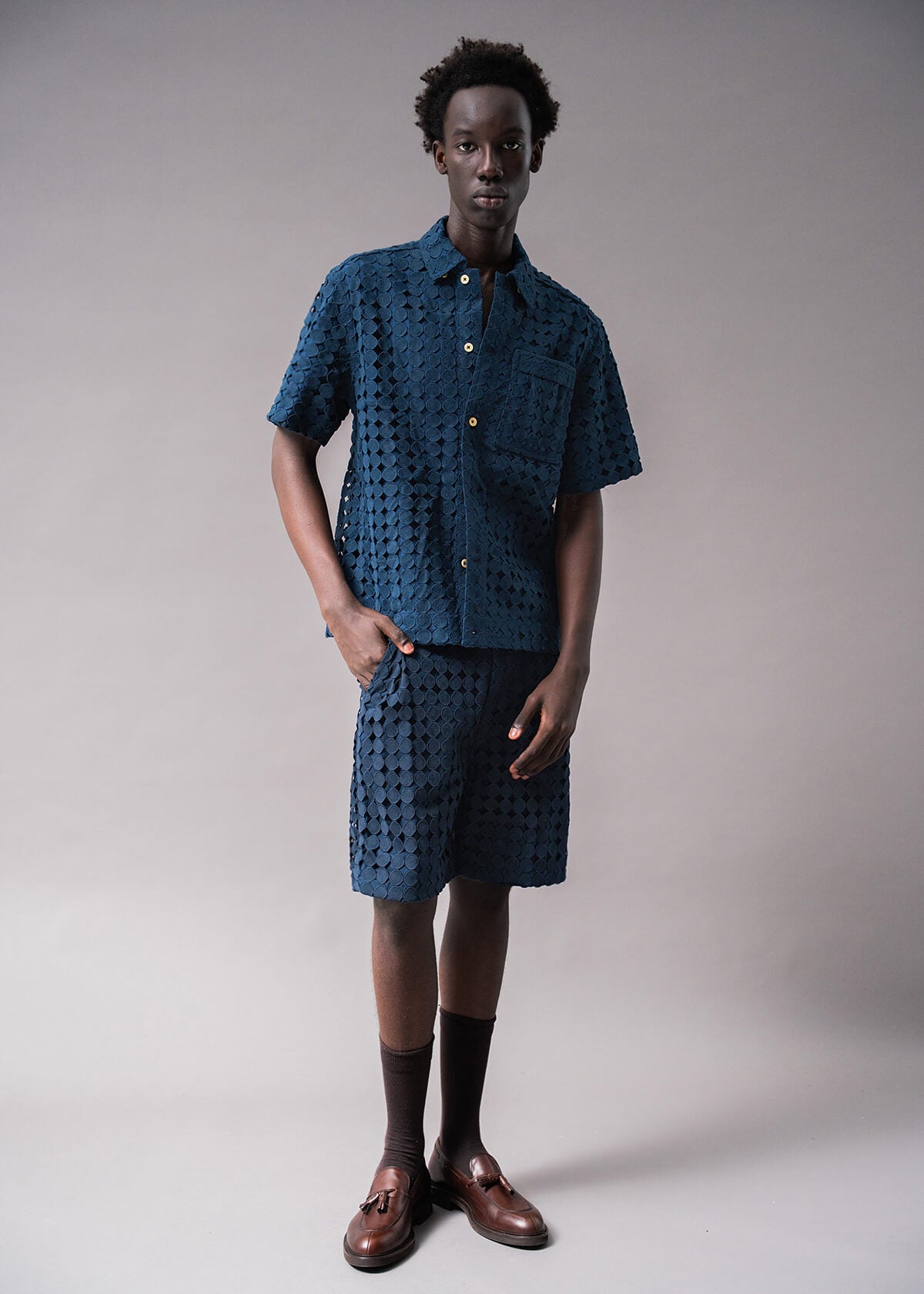 2 Pieced Embroidered Shirt | Modern Menswear by yycbvcnbmmnbm
