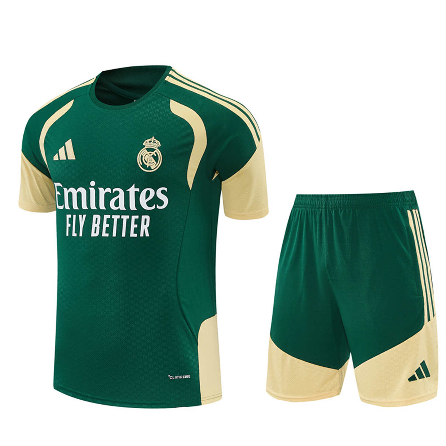 AlphaJersey-Real Madrid 26-27 Short-Sleeve Training Set - Green Top & Green Shorts