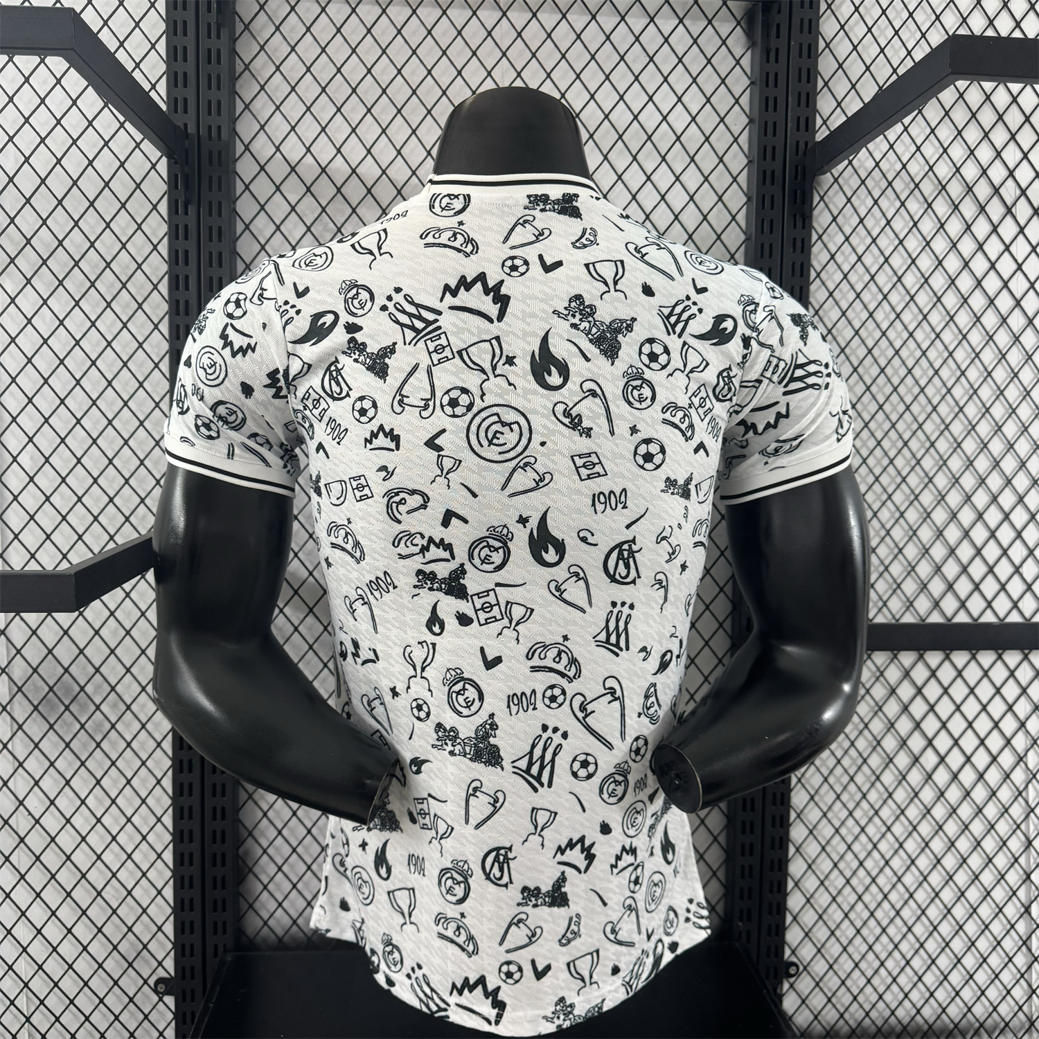 AlphaJersey-Real Madrid 25-26 White Special Jersey with Black Emoji Icons - Player Version